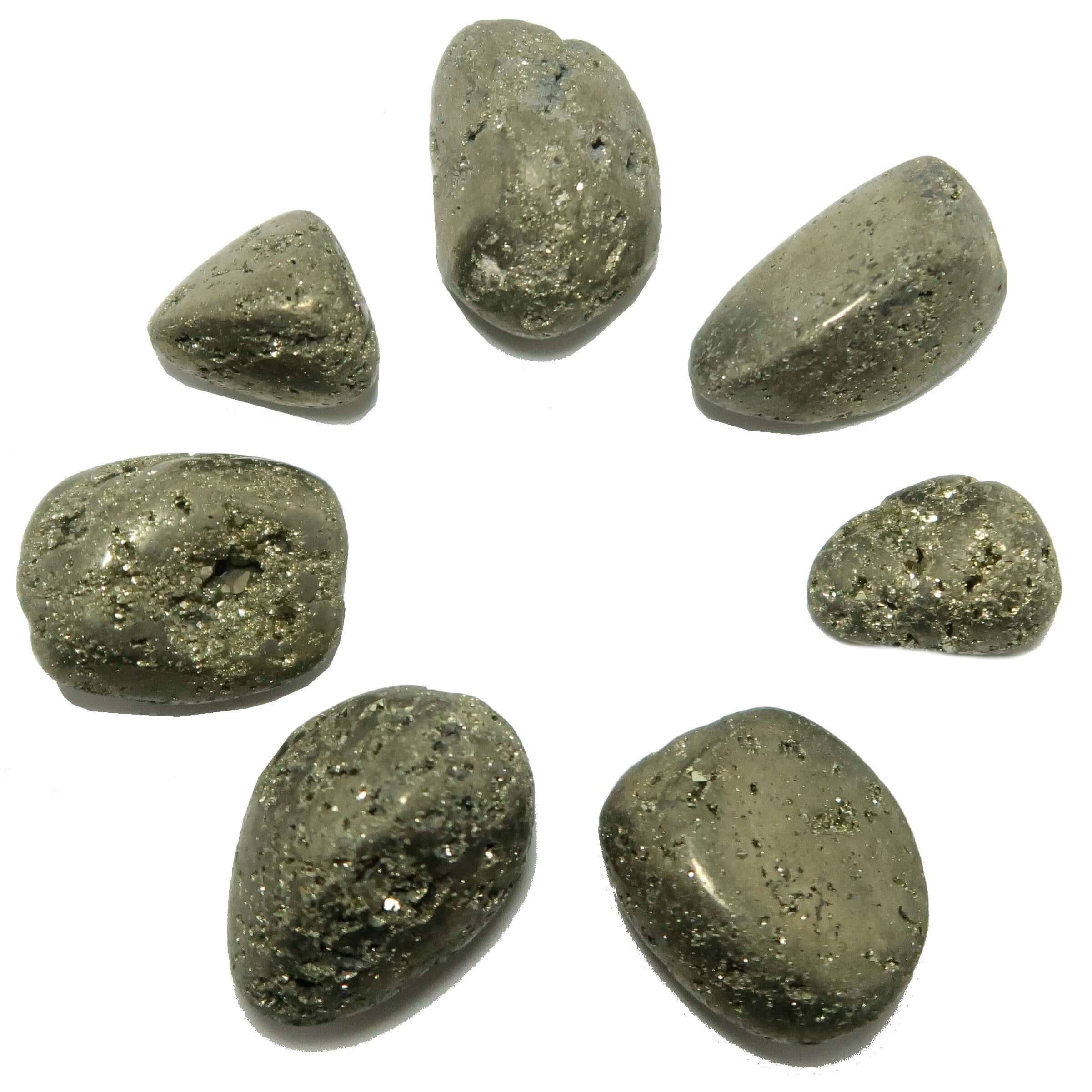 Pierre roulée de pyrite, cristal de prospérité de poche