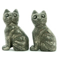 Pyrite Cat Set Gold Carving Stone Protection Pair Spirit Animal
