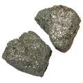 Paire de cristaux de méditation Pyrite amas prospérité étincelante