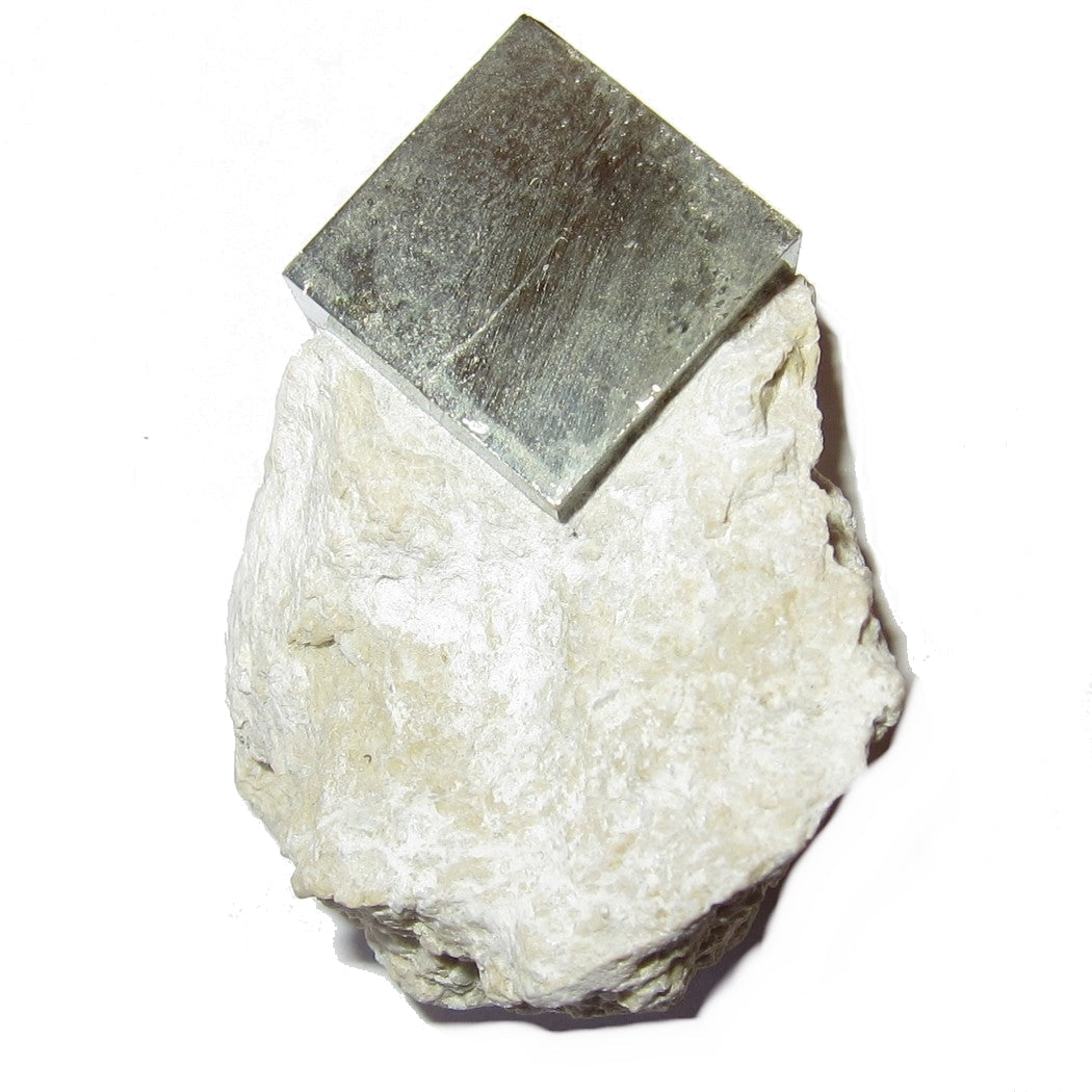 Cube de Cristal Brut de Pyrite Prospérité Collection Pierre Dorée