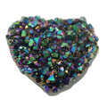 Amas de Quartz Aura Cœur Cabochon Titane Arc-en-ciel