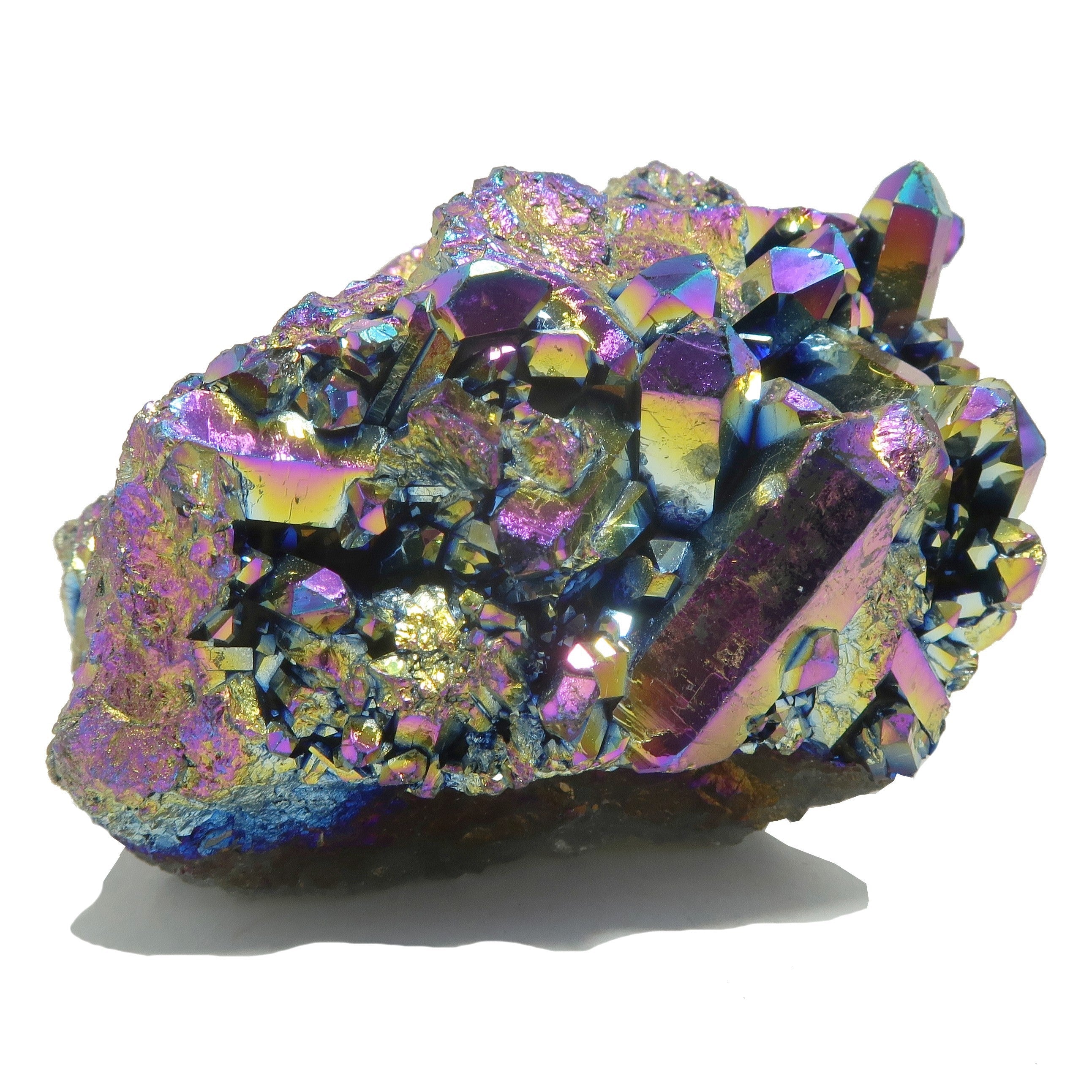 Aura-Quarz-Cluster Regenbogen-Seelen-Titan-Kristall-Ladegerät