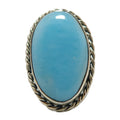 Bague en quartz bleu « Miroir de l'âme » en argent sterling taille 8.0