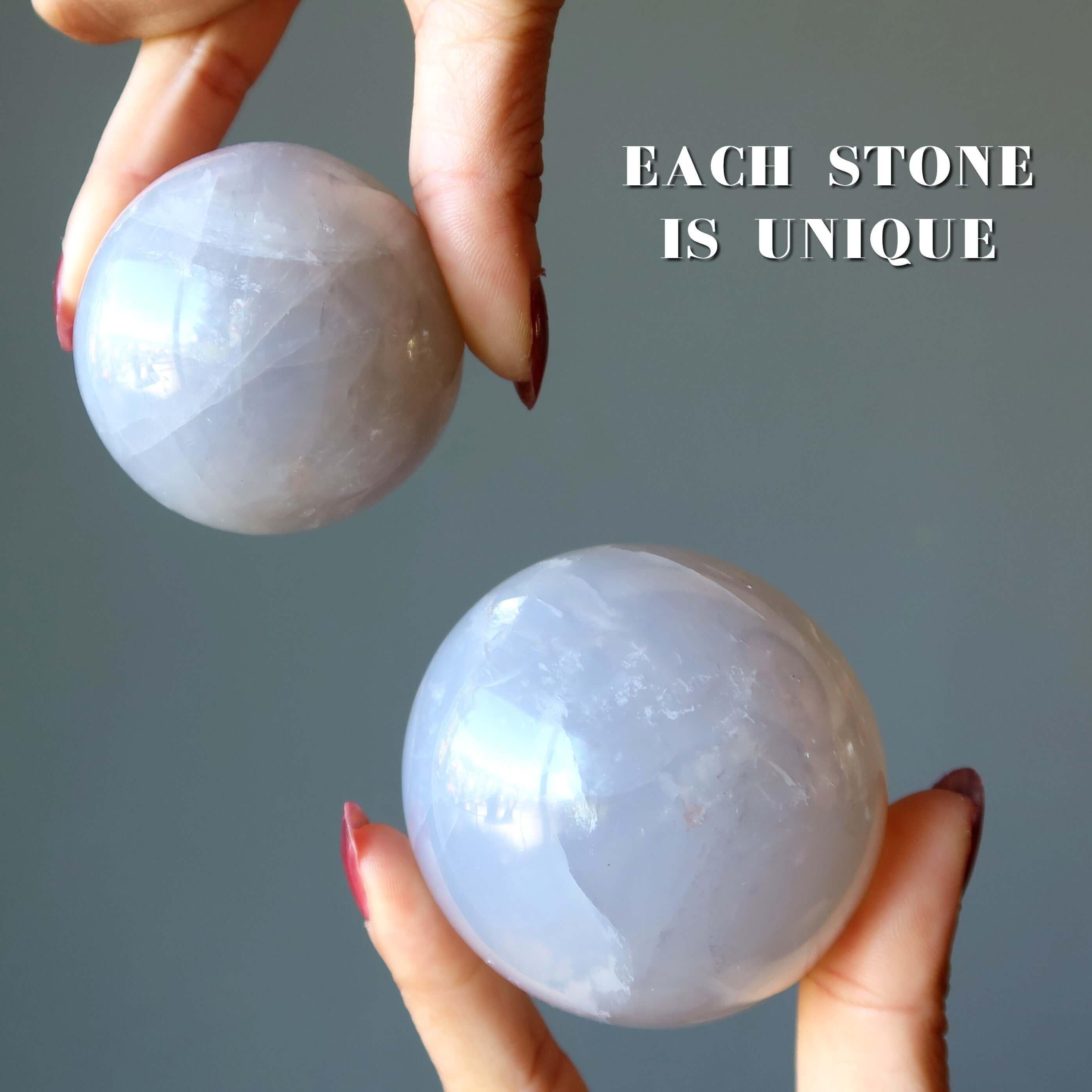 Blue Quartz Sphere Misty Rose Crystal Ball
