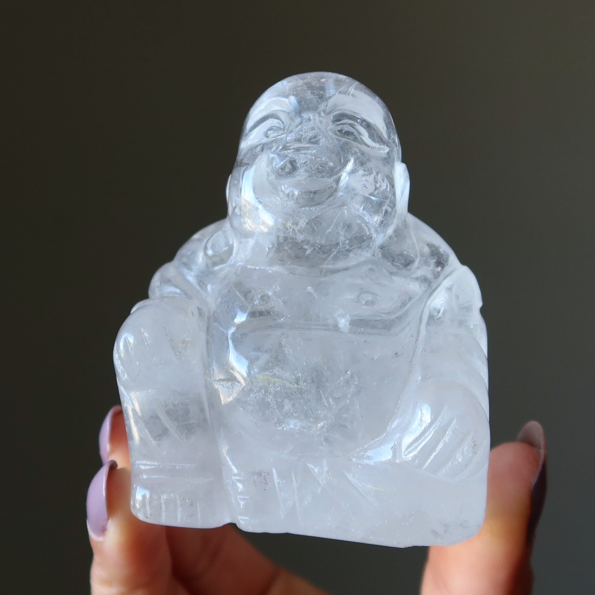 Clear Quartz Laughing Buddha Joy of Life
