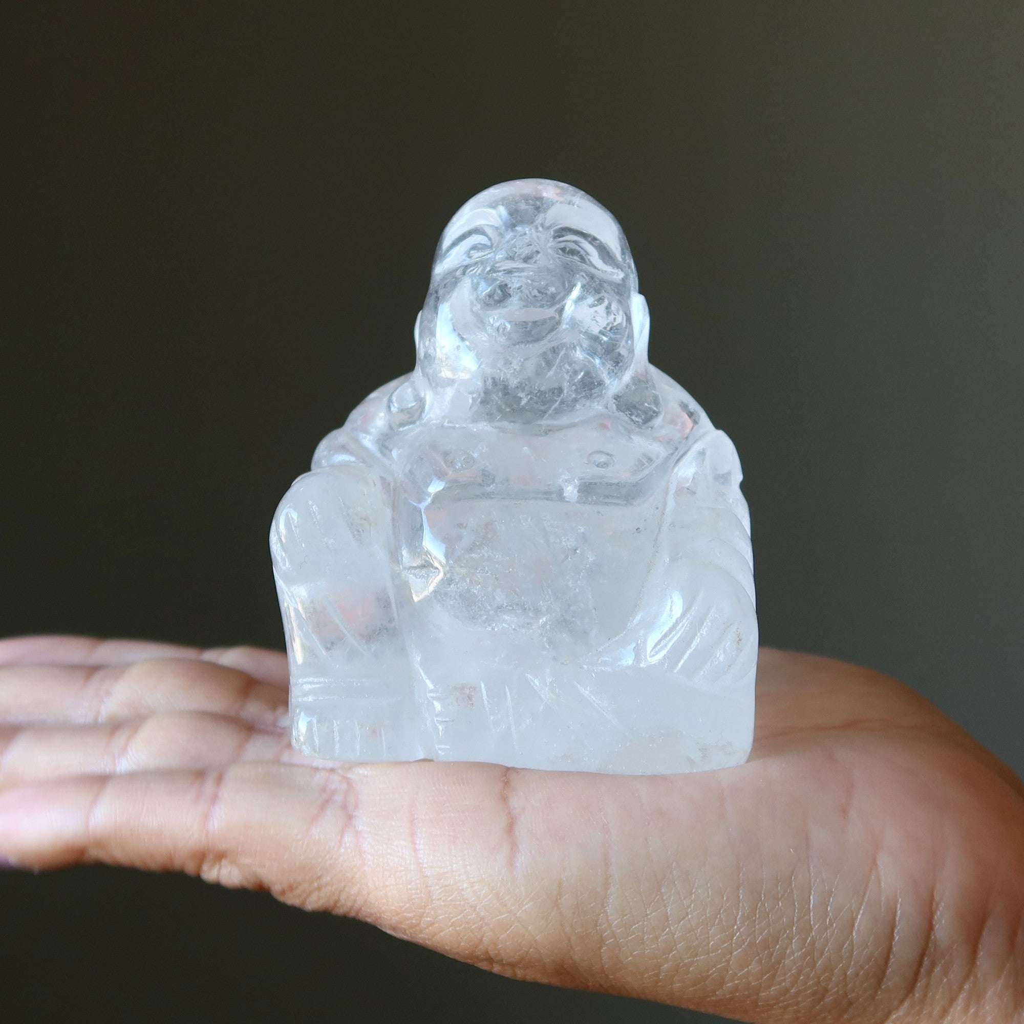 Clear Quartz Laughing Buddha Joy of Life