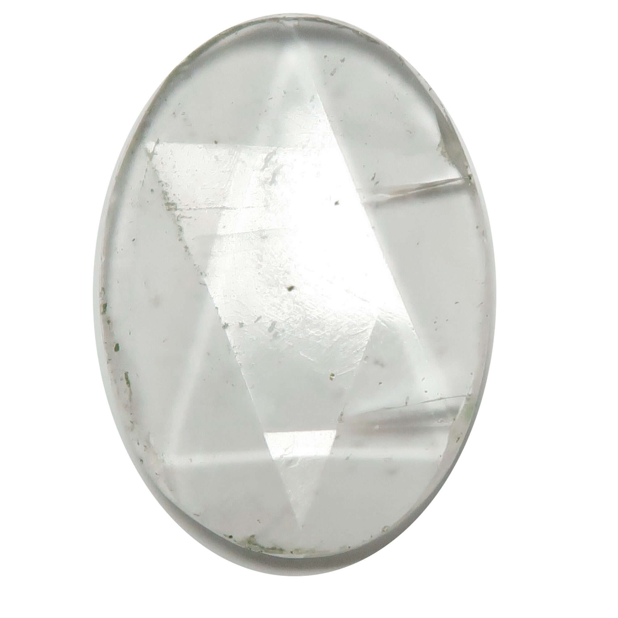 Clear Quartz Pocket Stone Star of David Hexagram Talisman