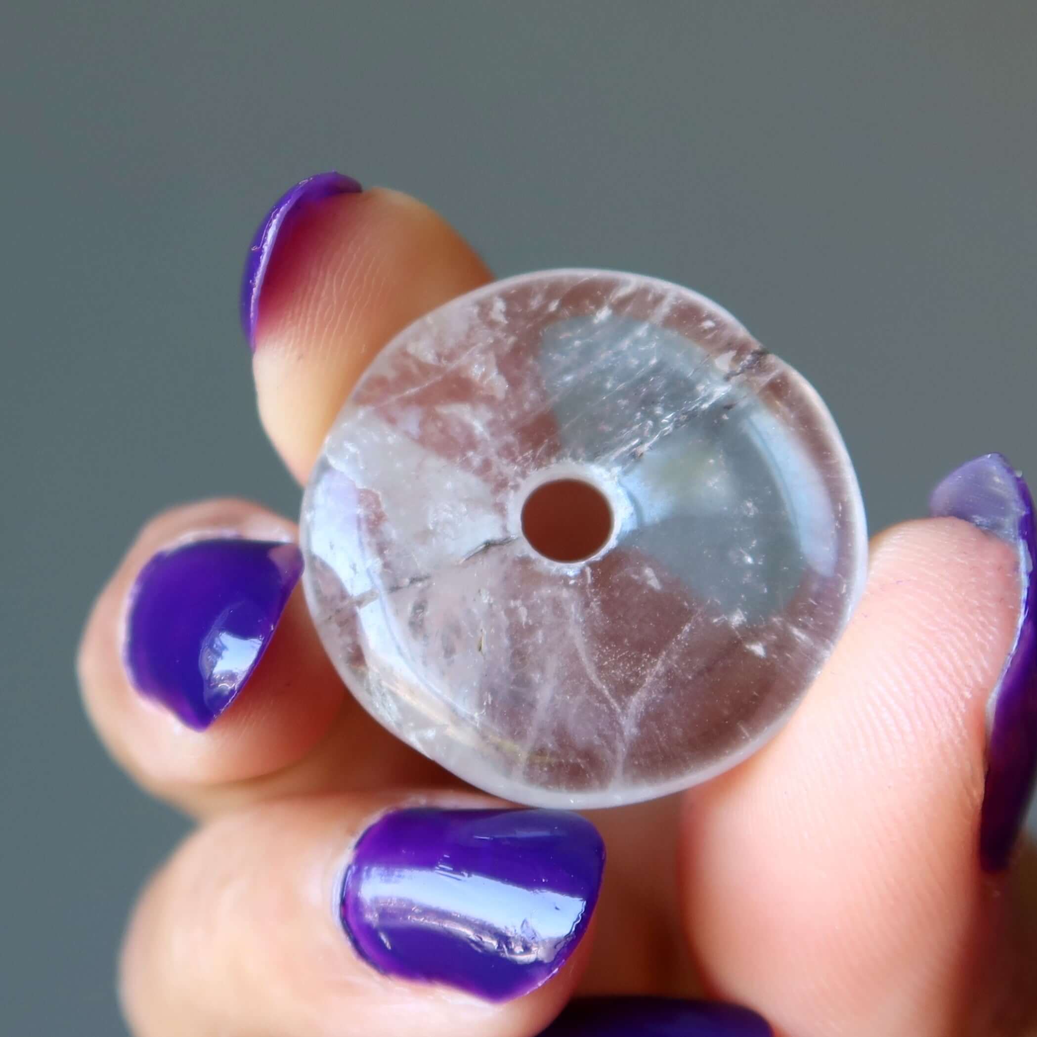 Clear Quartz Gemstone Donut Wounded Warrior