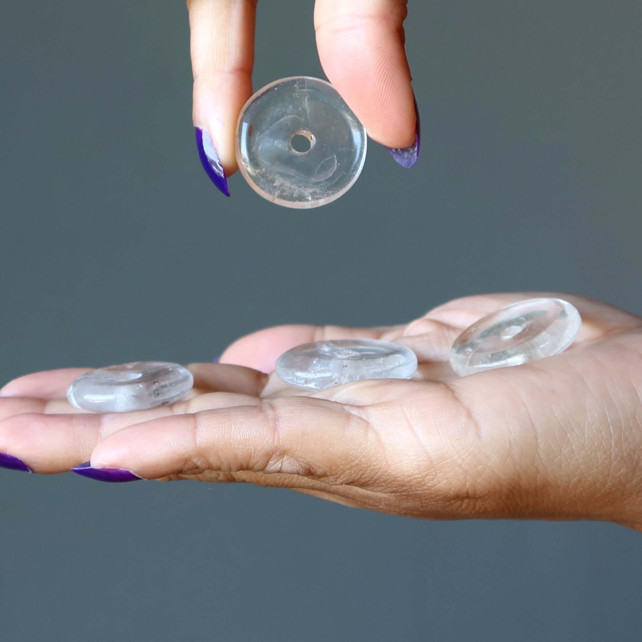 Clear Quartz Gemstone Donut Wounded Warrior