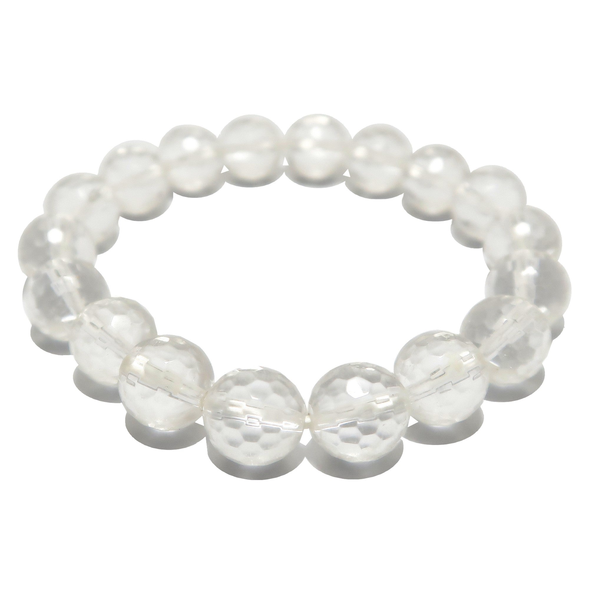 Klarquarz Armband facettierte Perlen Feinkristall Heilung