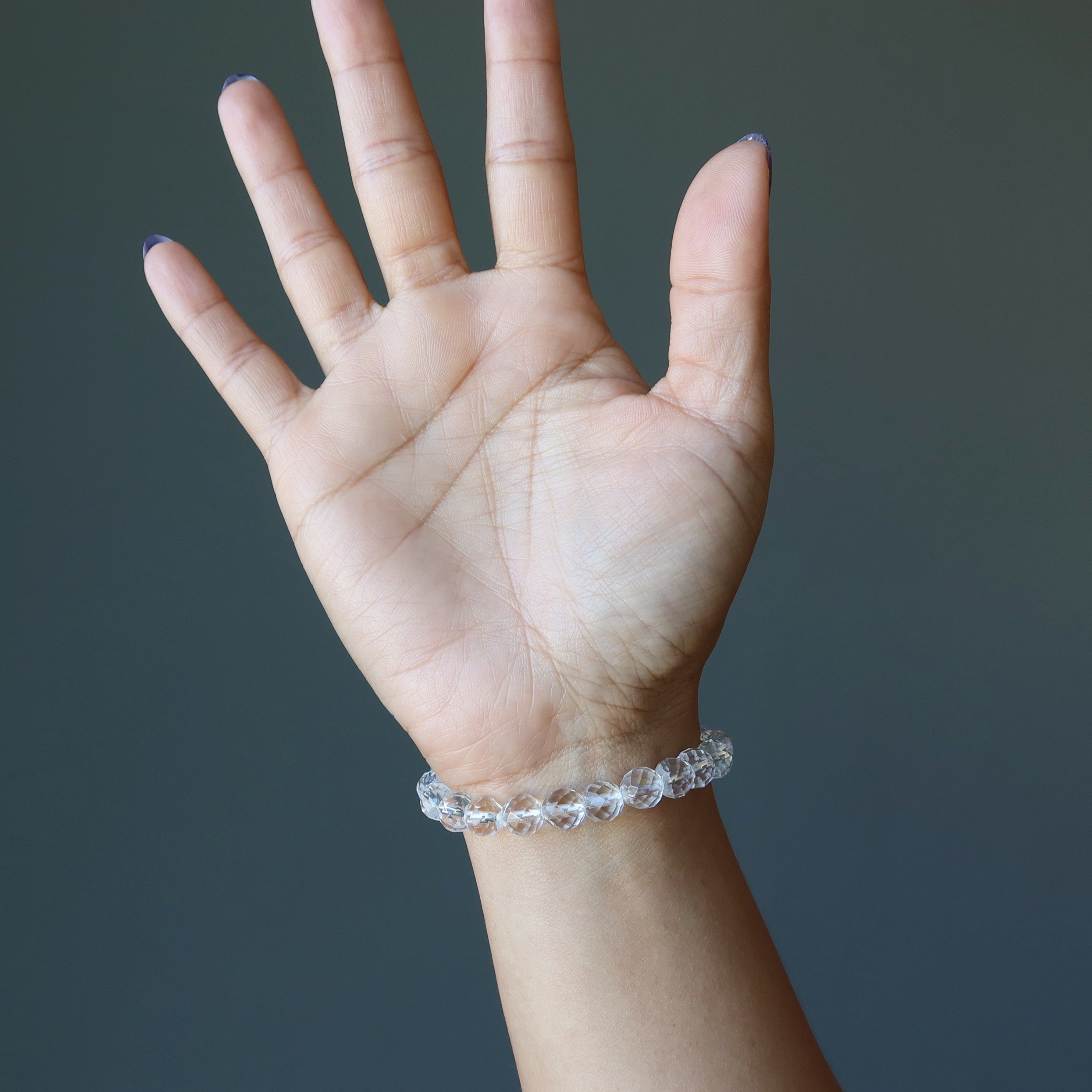 Klarquarz Armband facettierte Perlen Feinkristall Heilung