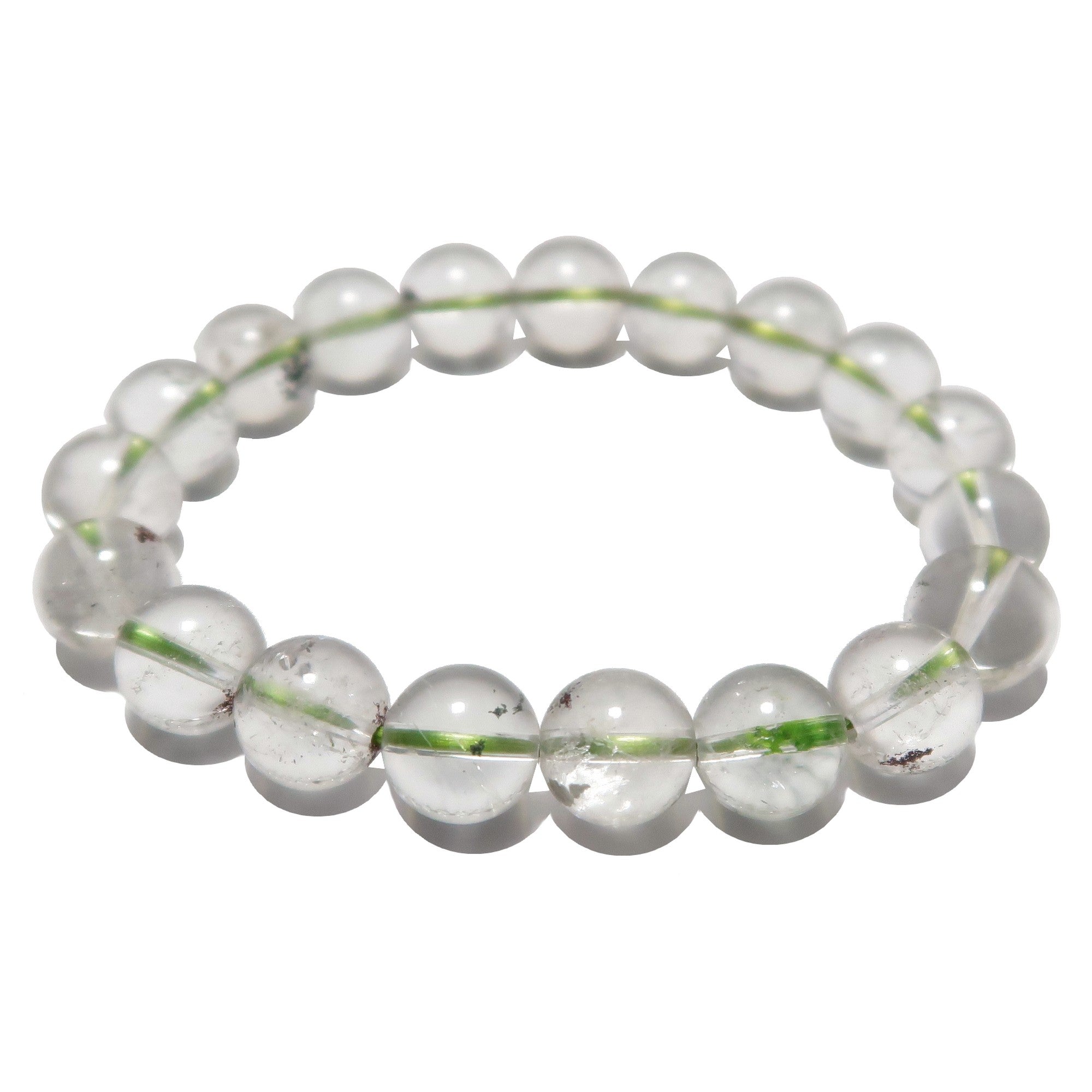 Phantom Quartz Bracelet Clear Crystal & Rare Chlorite Whisper