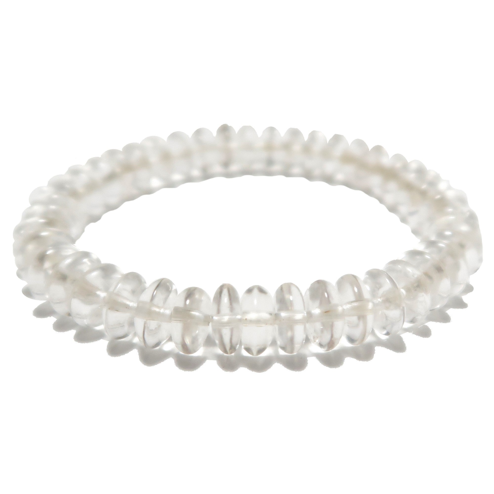 Bracelet en Cristal de Roche Walz et Tango Rondelle, Cristal de Guérison