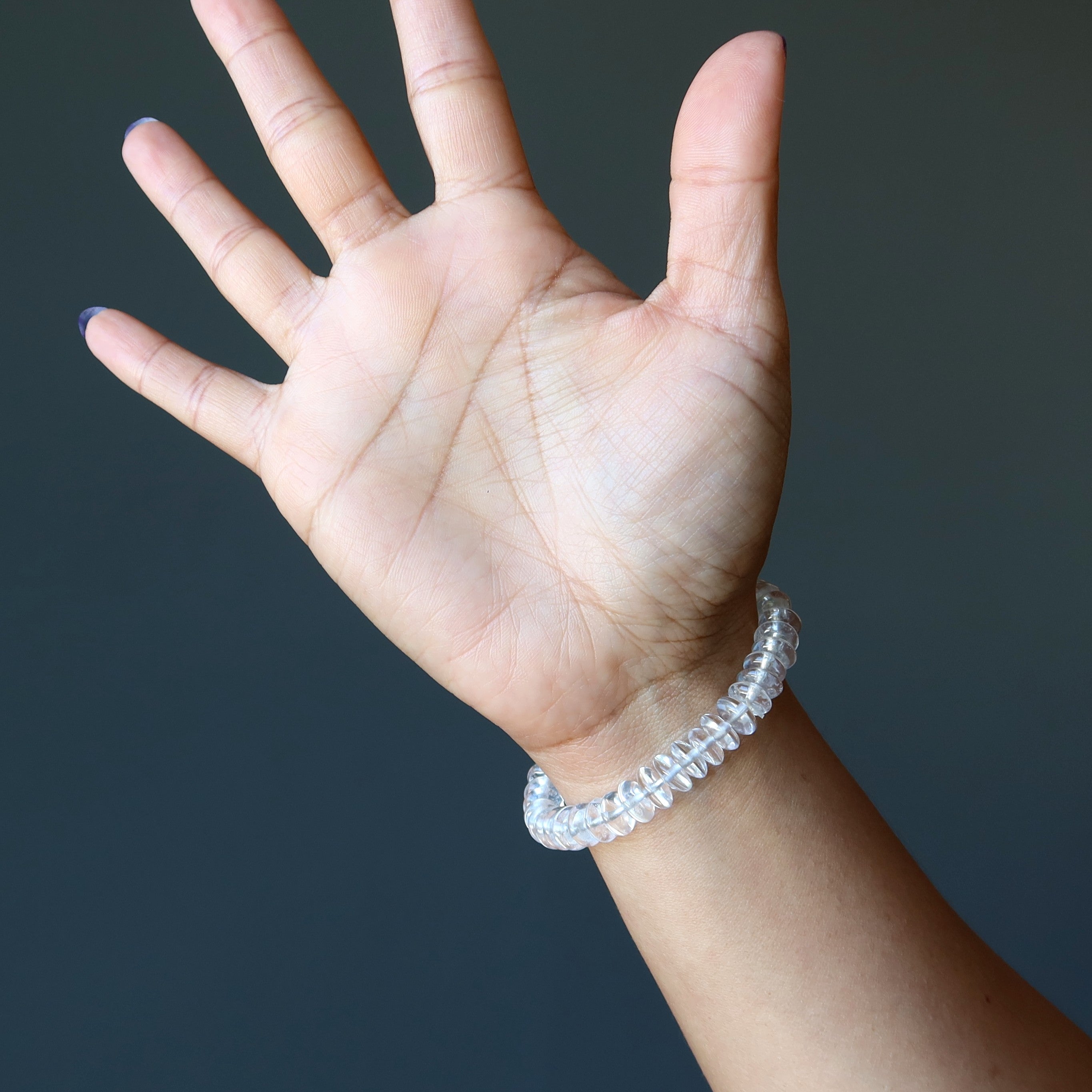 Bracelet en Cristal de Roche Walz et Tango Rondelle, Cristal de Guérison