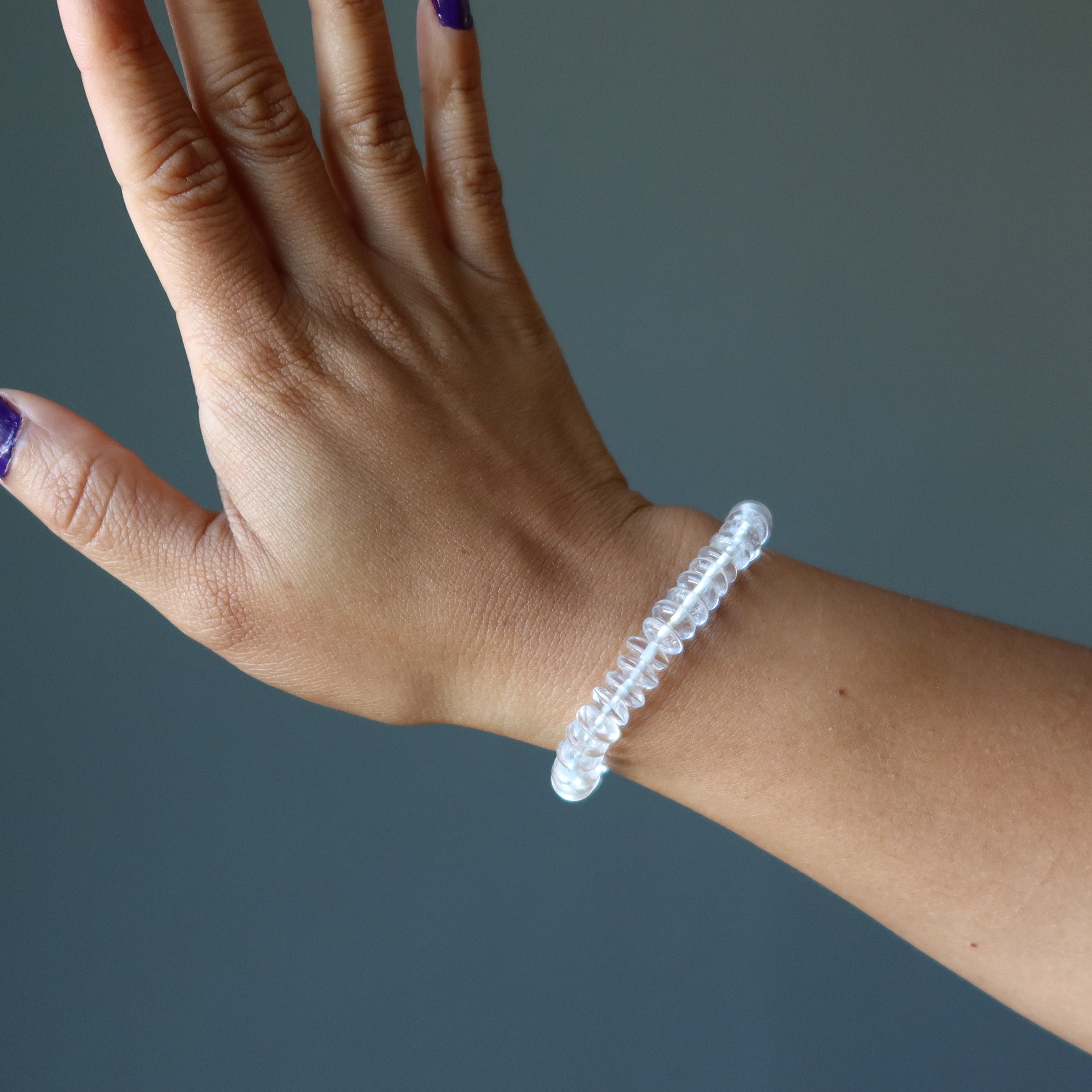 Bracelet en Cristal de Roche Walz et Tango Rondelle, Cristal de Guérison
