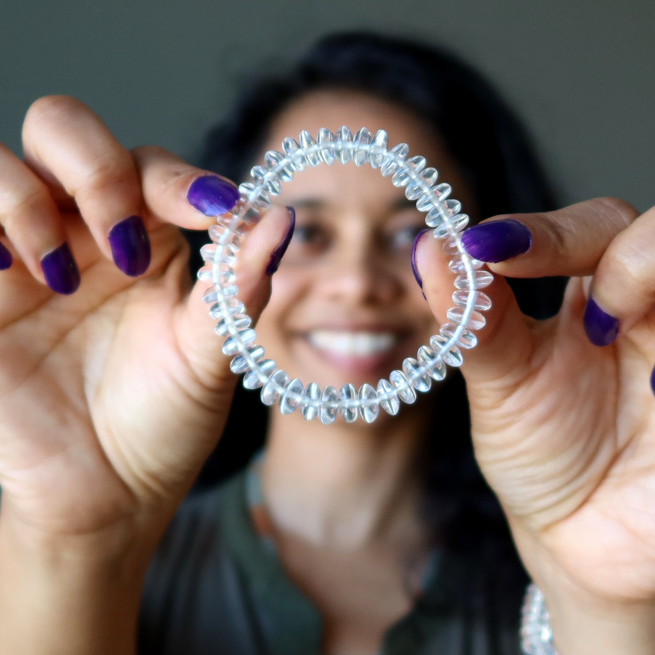 Bracelet en Cristal de Roche Walz et Tango Rondelle, Cristal de Guérison