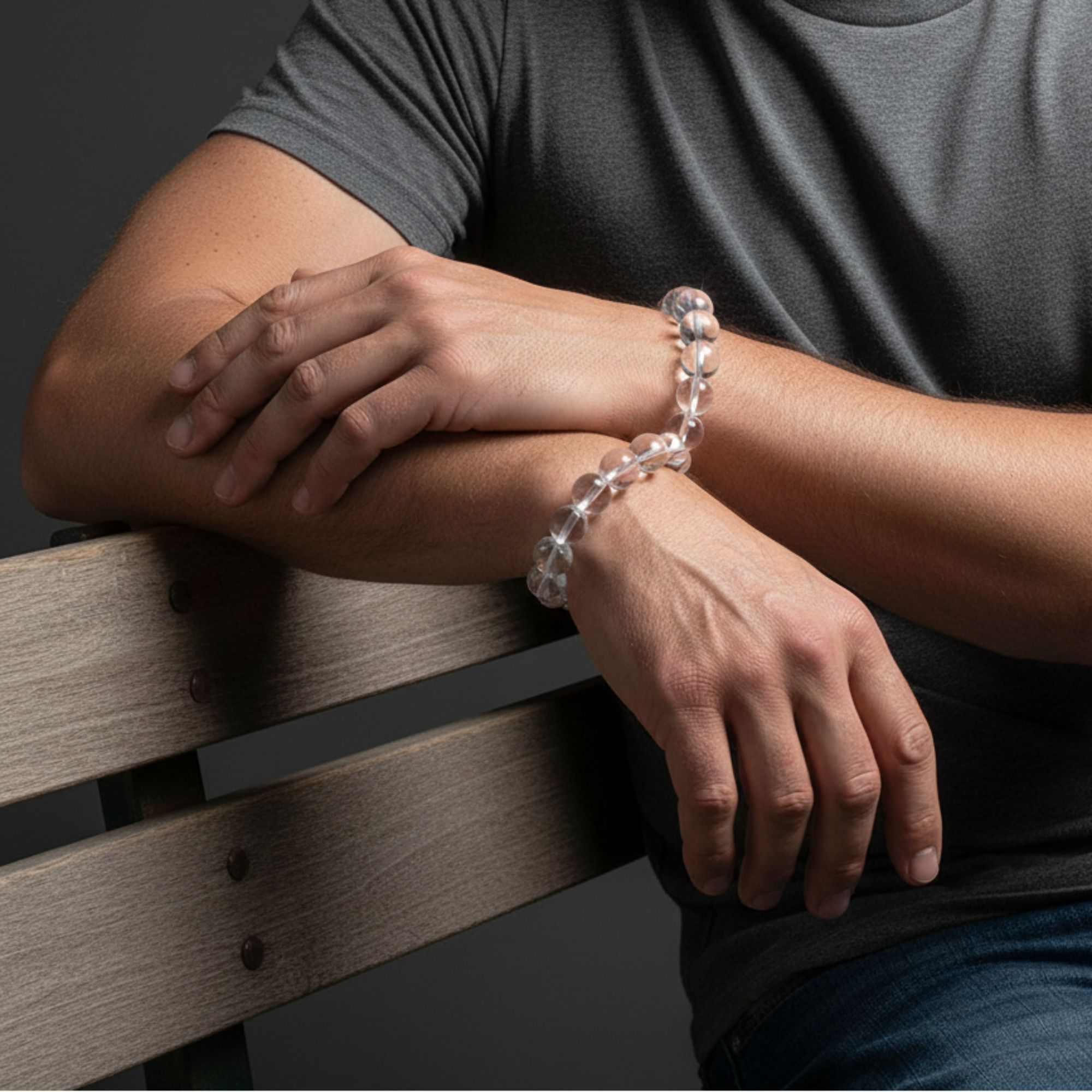 Clear Quartz Bracelet Crystal Beads Master Healer Visions