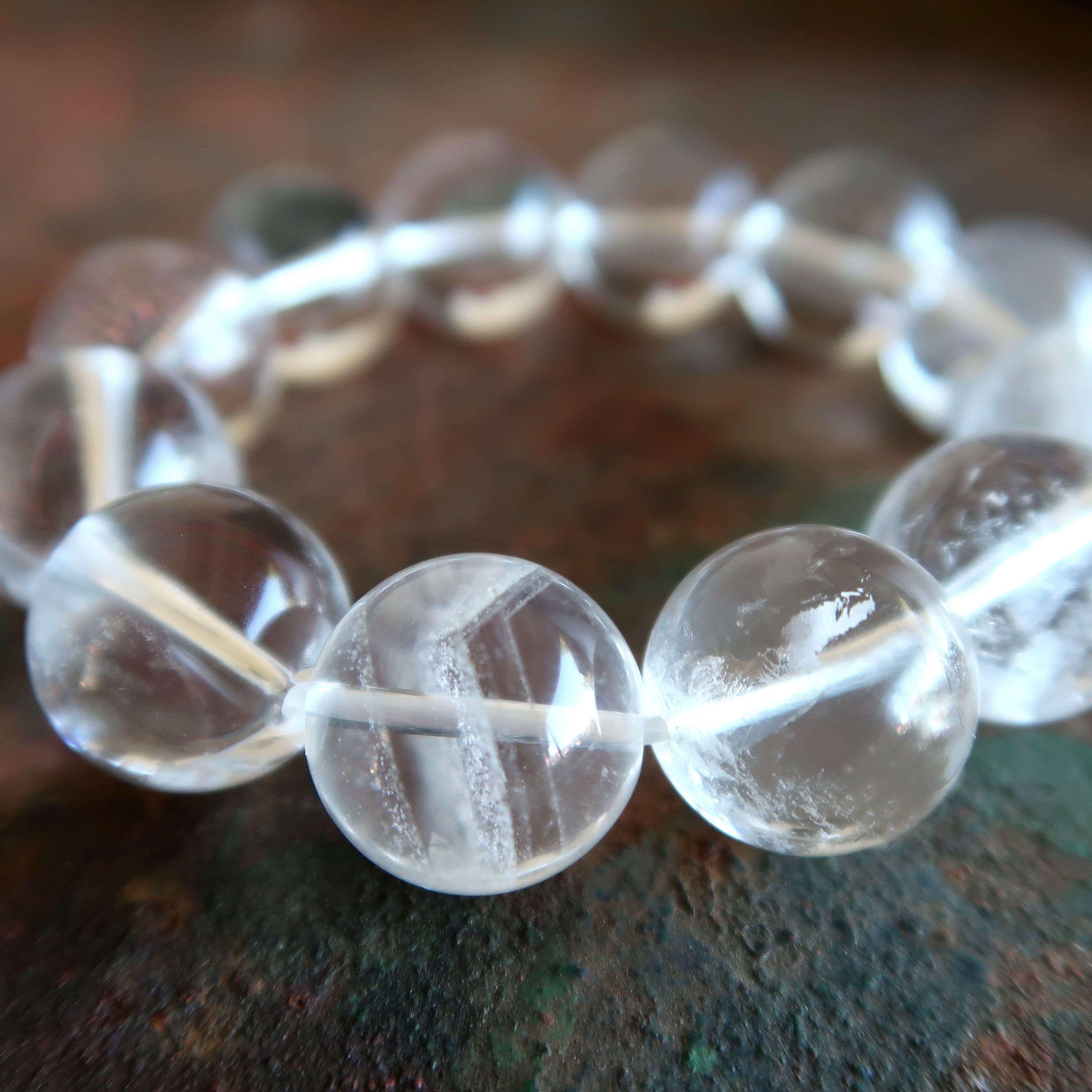 Clear Quartz Bracelet Crystal Beads Master Healer Visions
