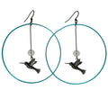 Ohrringe Klarer Quarz Blau Hoop Kolibris