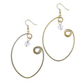 Clear Quartz Earrings Royal Gold Curve Hoops
