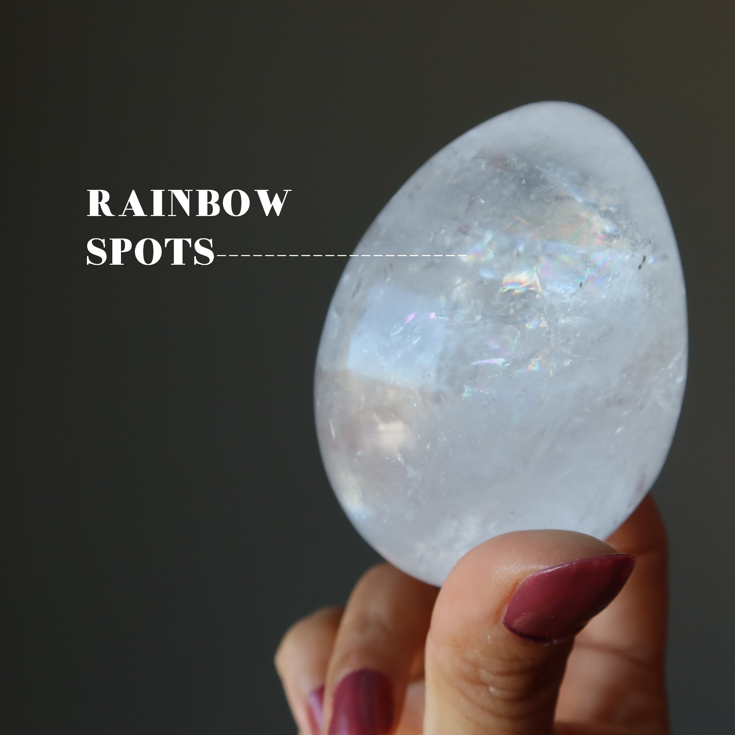 Clear Rainbow Quartz Egg Miracle of Life Creation Crystal Stone
