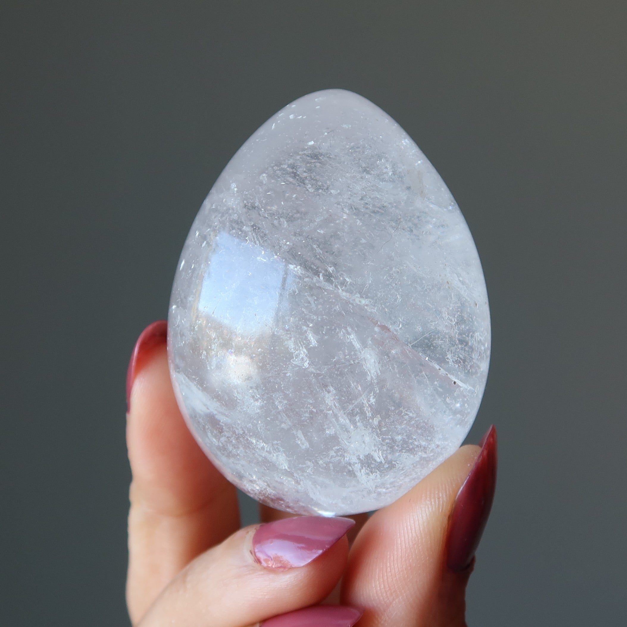 Clear Rainbow Quartz Egg Miracle of Life Creation Crystal Stone
