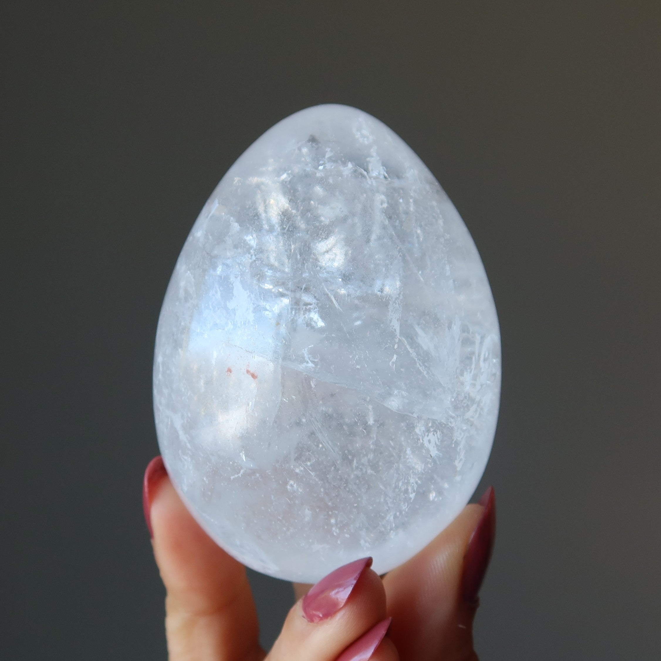 Clear Rainbow Quartz Egg Miracle of Life Creation Crystal Stone
