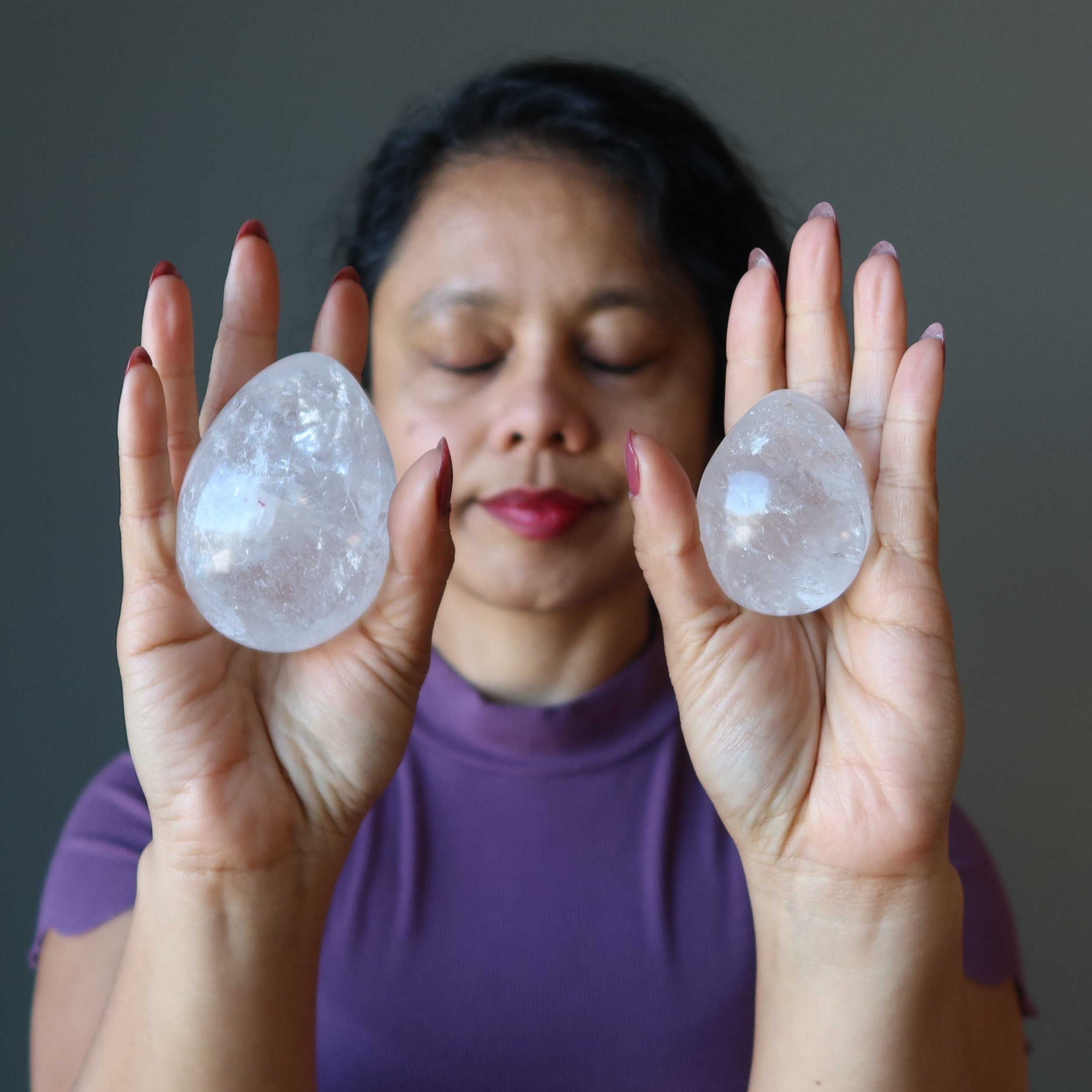 Clear Rainbow Quartz Egg Miracle of Life Creation Crystal Stone