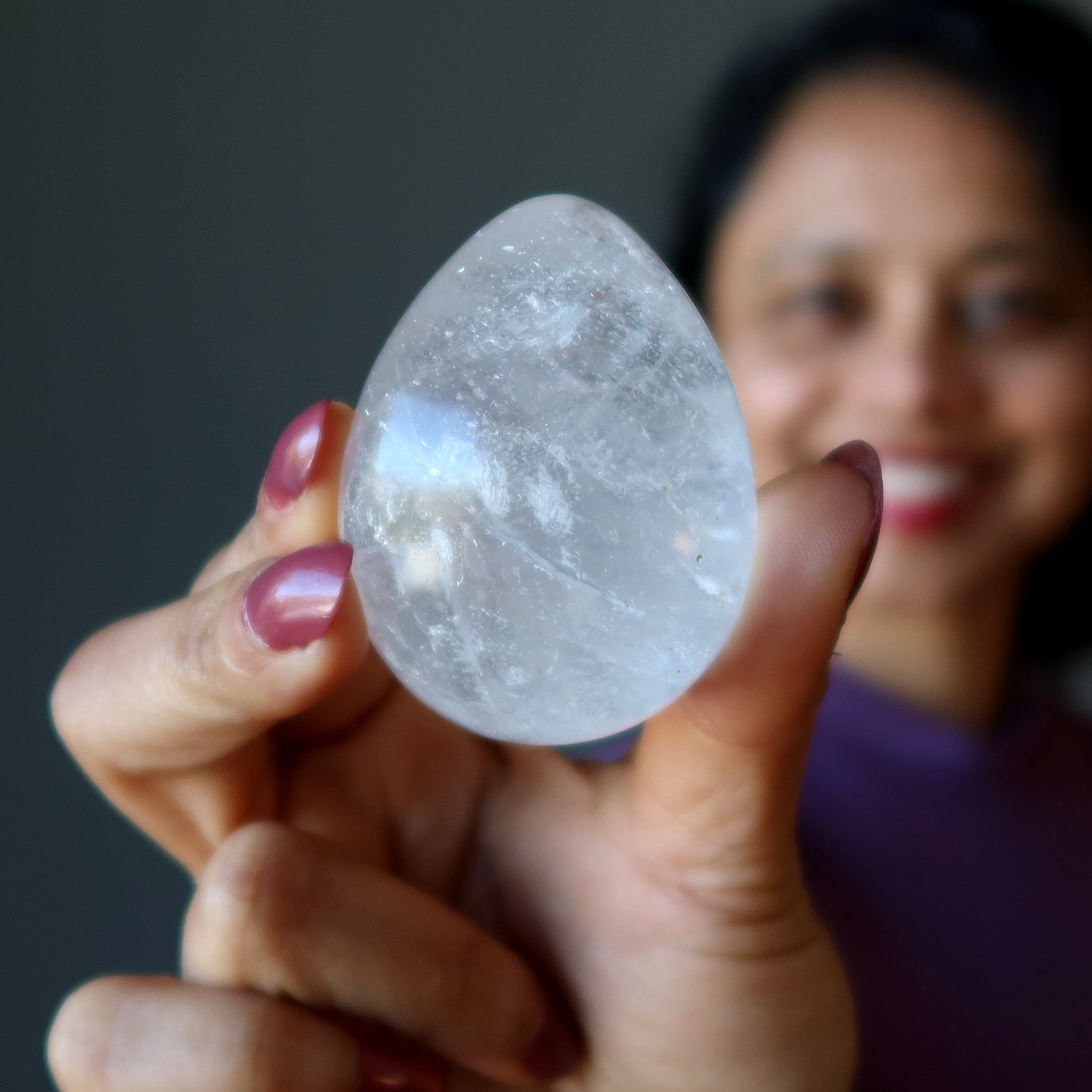 Clear Rainbow Quartz Egg Miracle of Life Creation Crystal Stone
