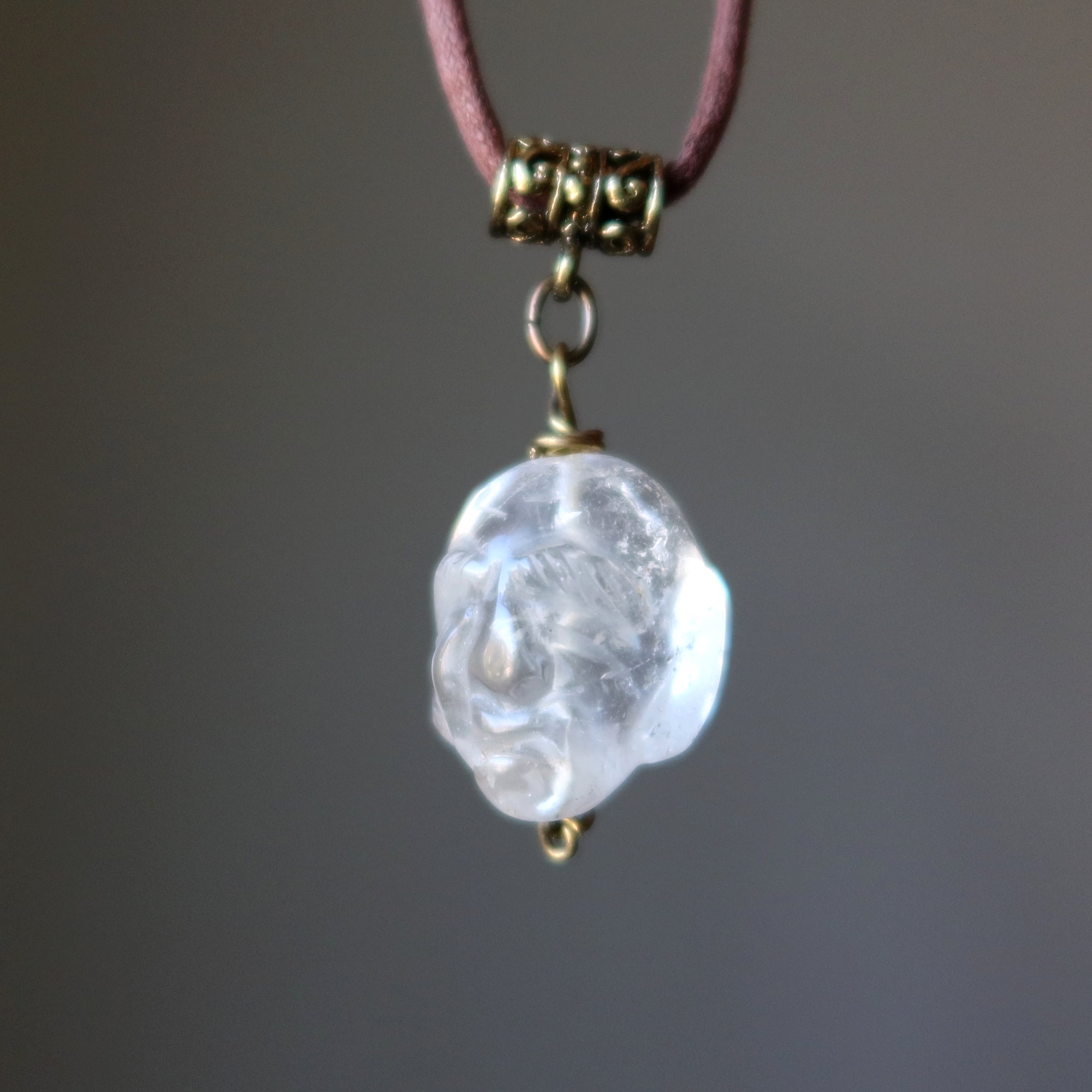 Collier en Quartz Clair Homme Sage Cristal Ajustable