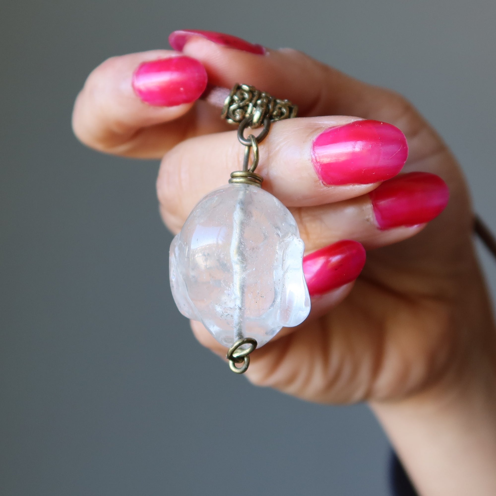 Collier en Quartz Clair Homme Sage Cristal Ajustable