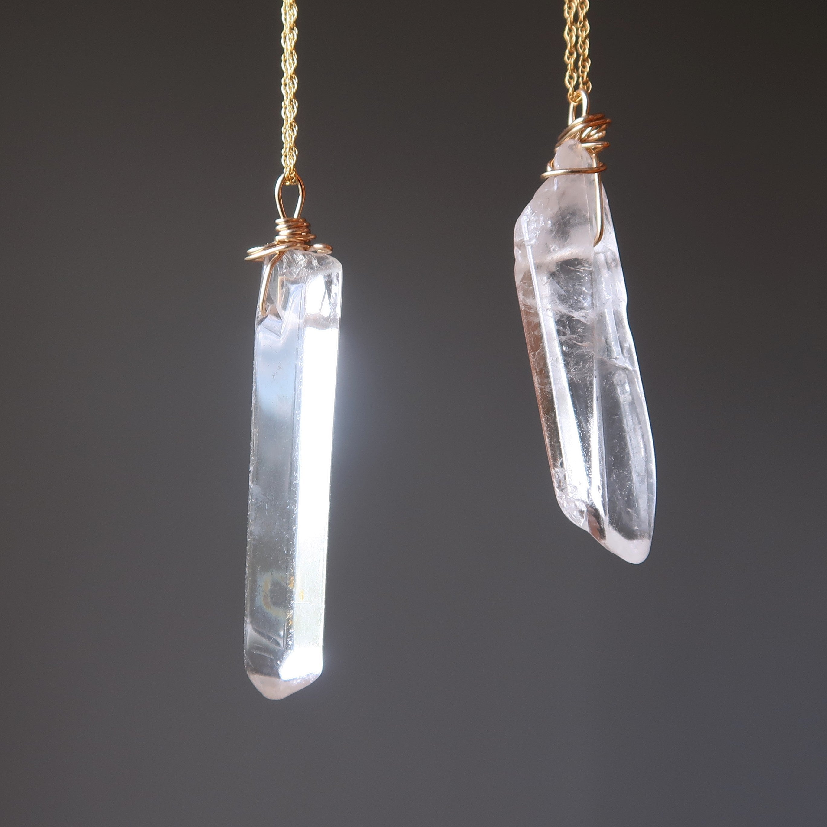 Clear Quartz Necklace Raw Crystal Point