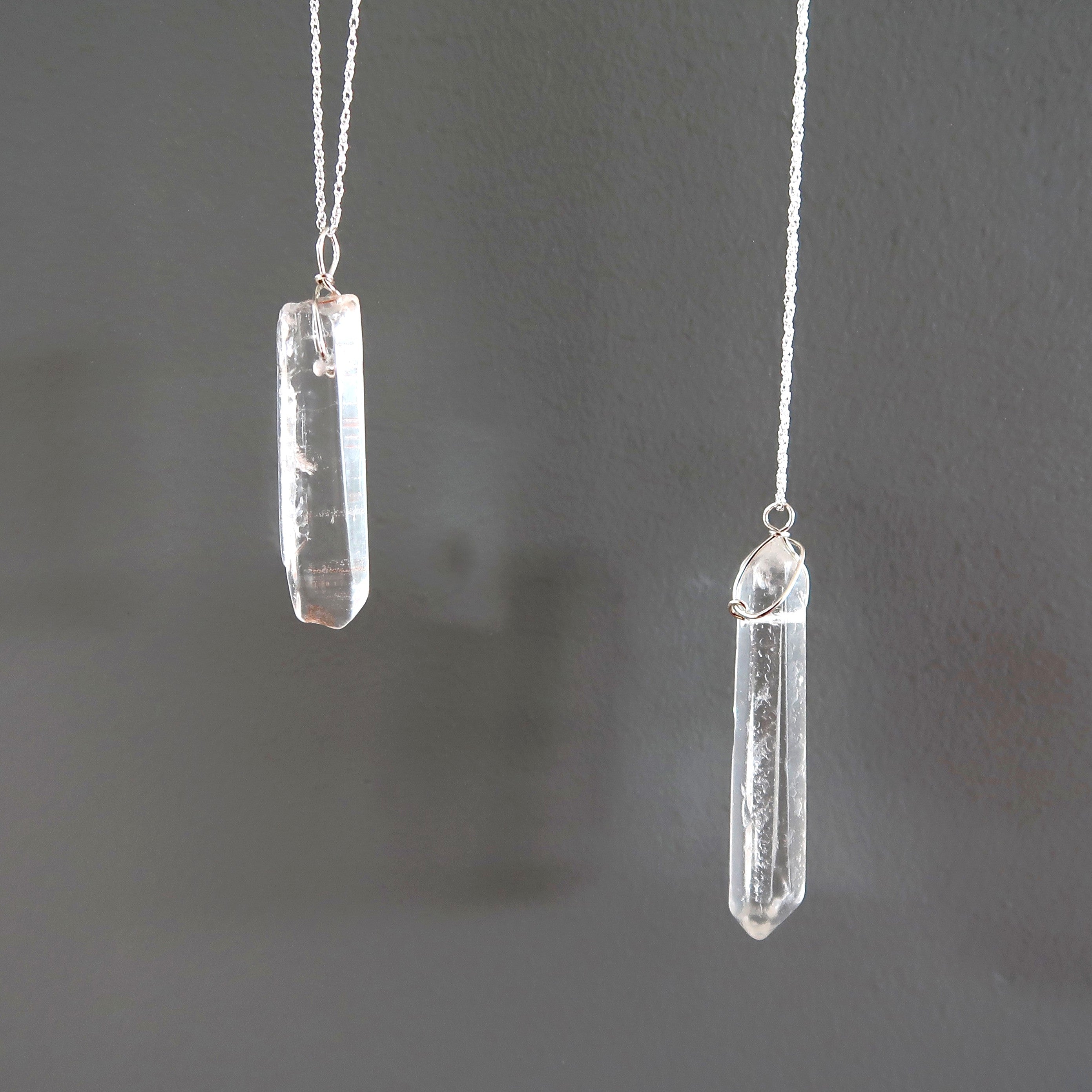 Clear Quartz Necklace Raw Crystal Point