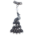 Clear Quartz Pendant Fancy Peacock Silver