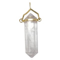Clear Quartz Pendant Double Terminated Gold