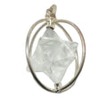 Clear Quartz Pendant Merkaba Sacred Star Silver