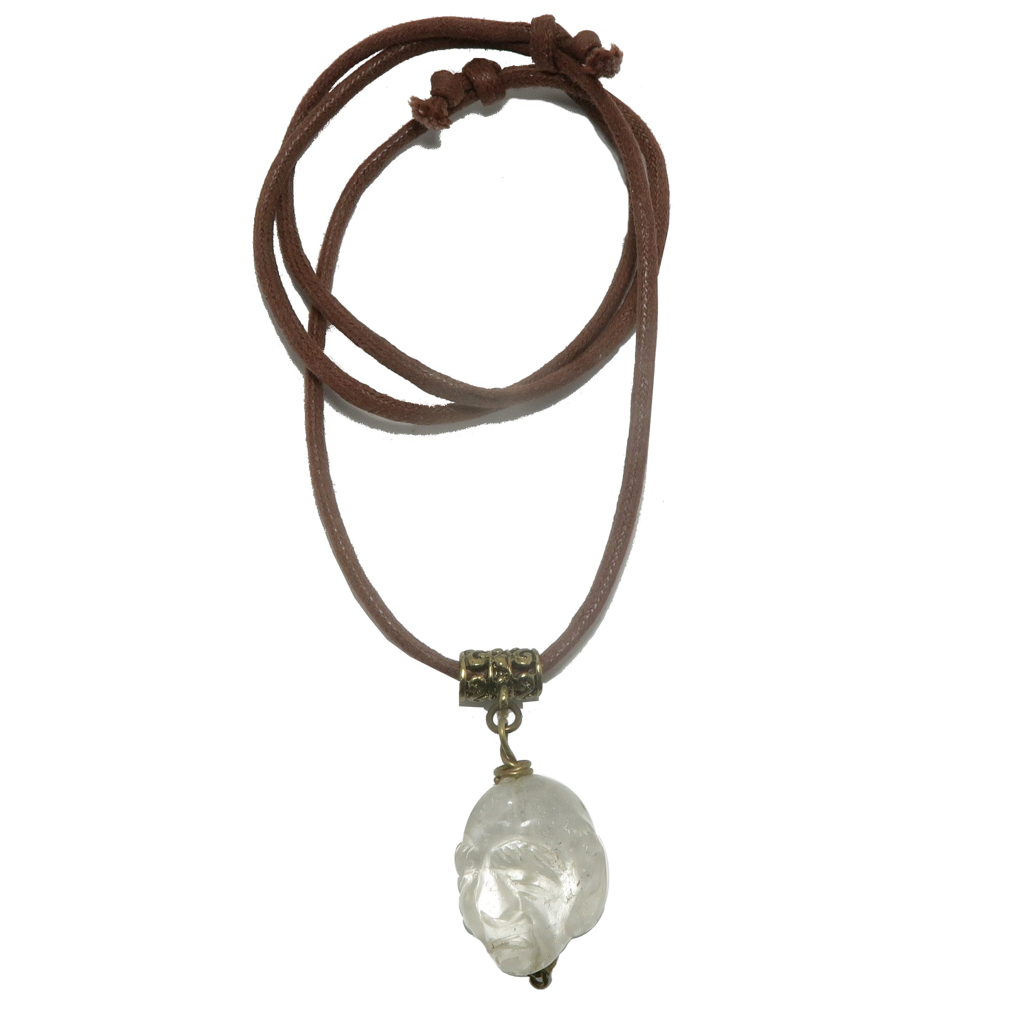 Collier en Quartz Clair Homme Sage Cristal Ajustable