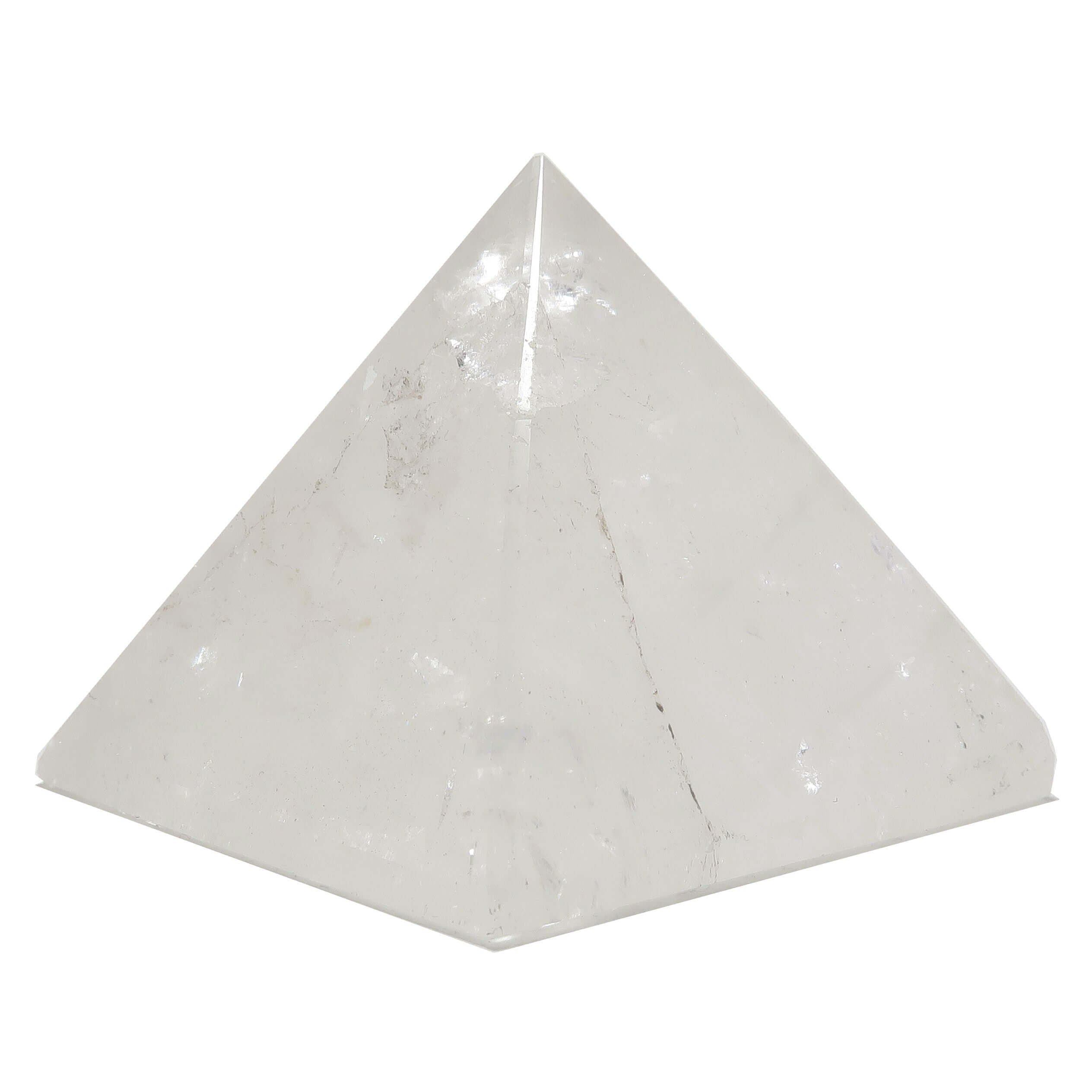 Pyramide en cristal de quartz transparent Guerrier blessé