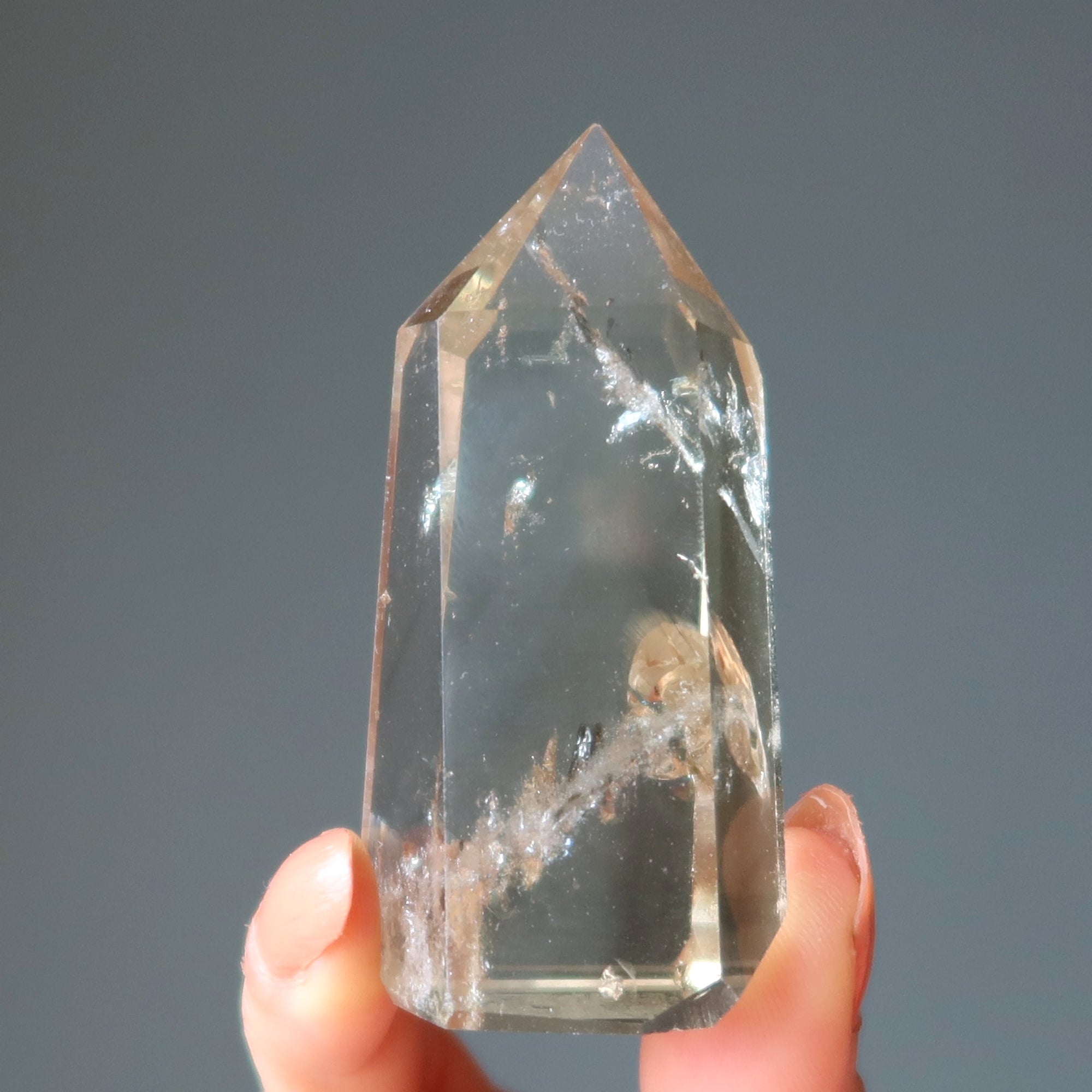 Lemon Quartz Tower Wand Clear Yellow Manifestation Crystal Point