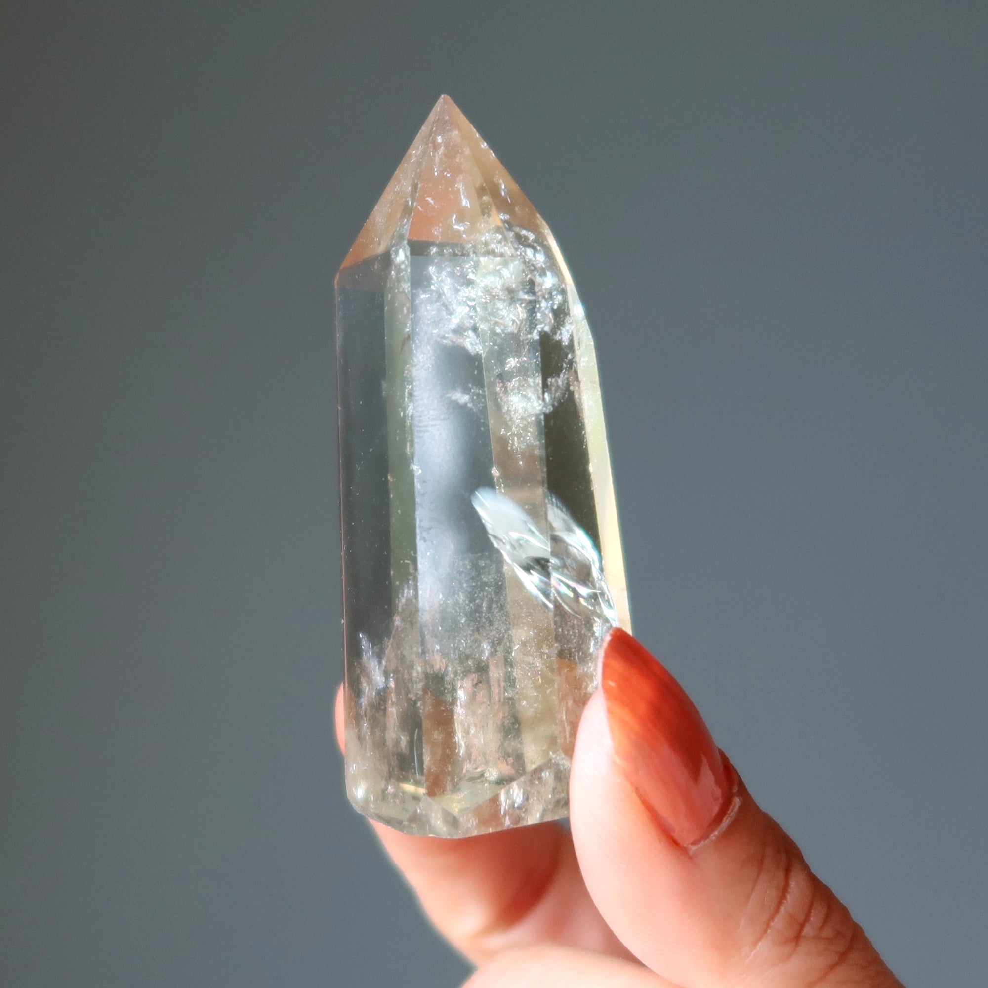 Lemon Quartz Tower Wand Clear Yellow Manifestation Crystal Point