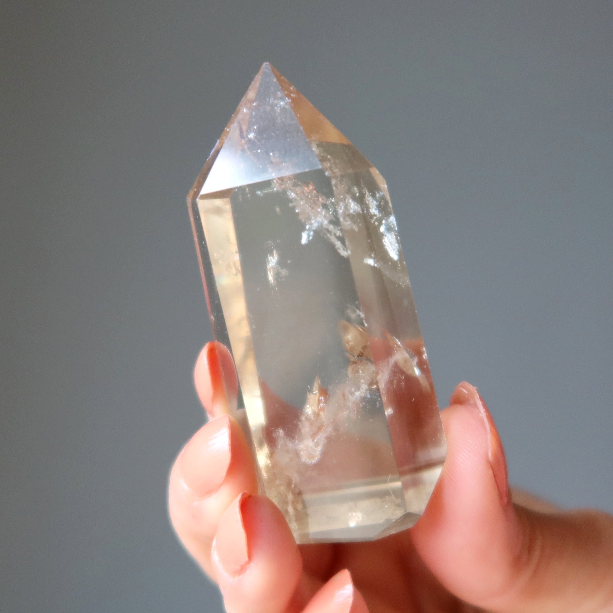 Lemon Quartz Tower Wand Clear Yellow Manifestation Crystal Point