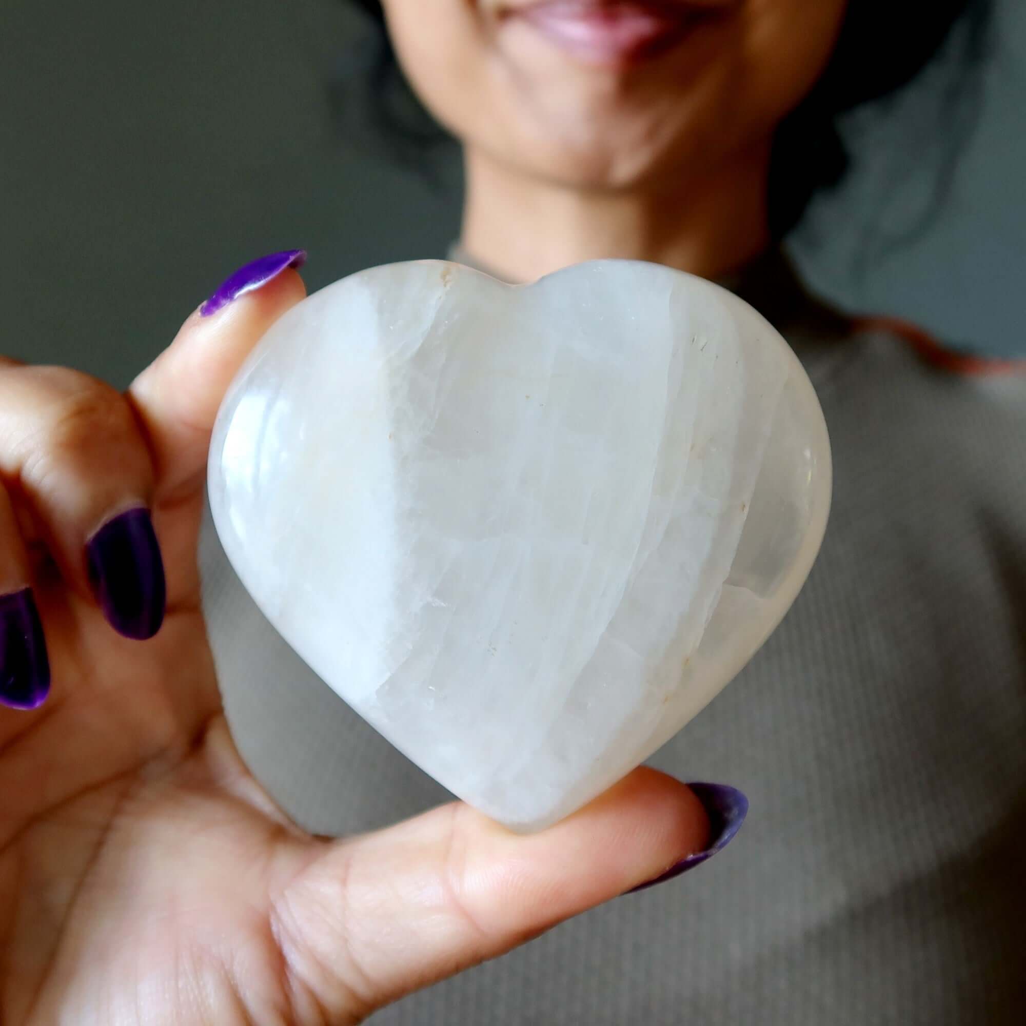 Cloud Quartz Heart Crystal Floating in Pure Love