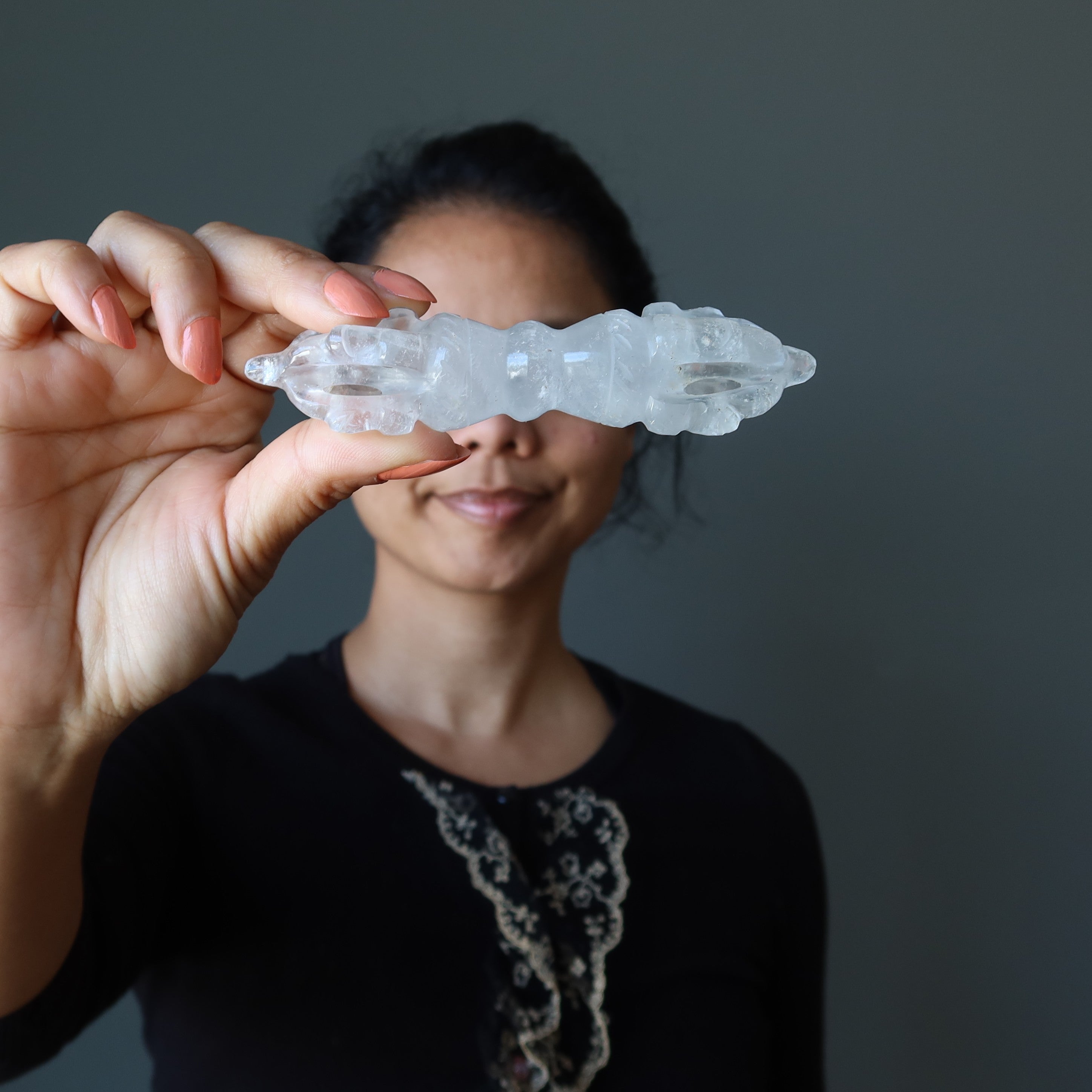 Cloud Quarz Dorje Zauberstab Buddhistische Aktionsweisheit Kristall