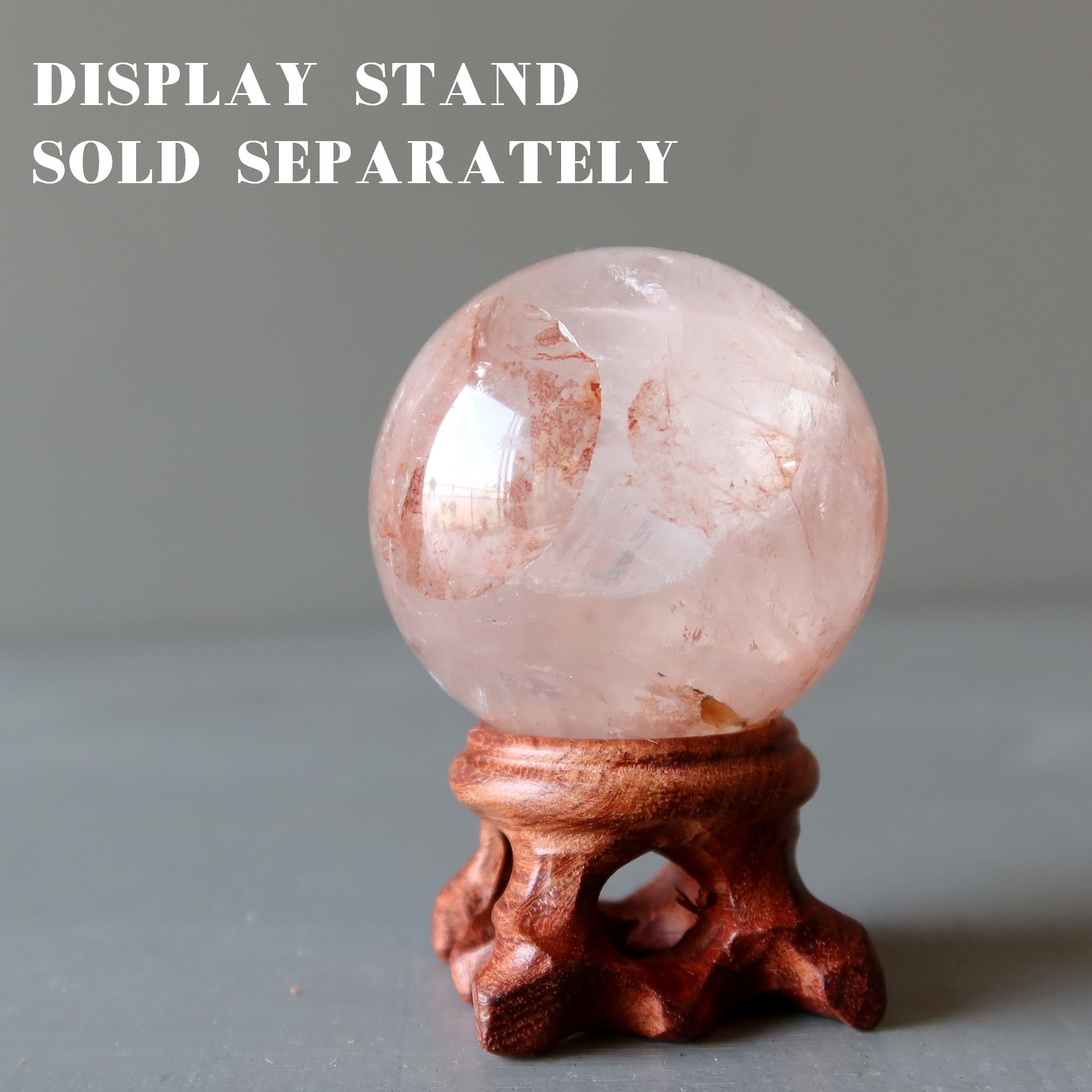 Red Fire Quartz Sphere Hematoid in Ice Crystal Ball