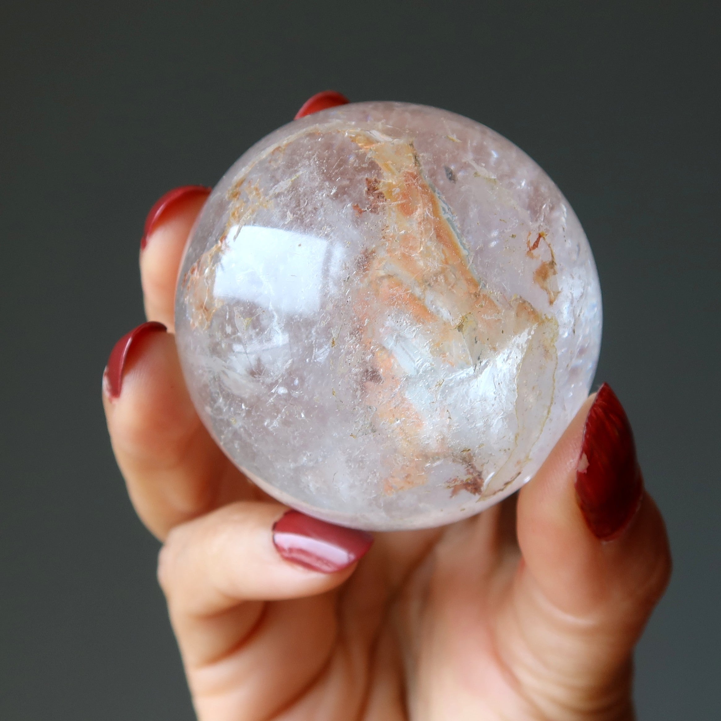 Iron Quartz Sphere Flame Master Crystal Ball