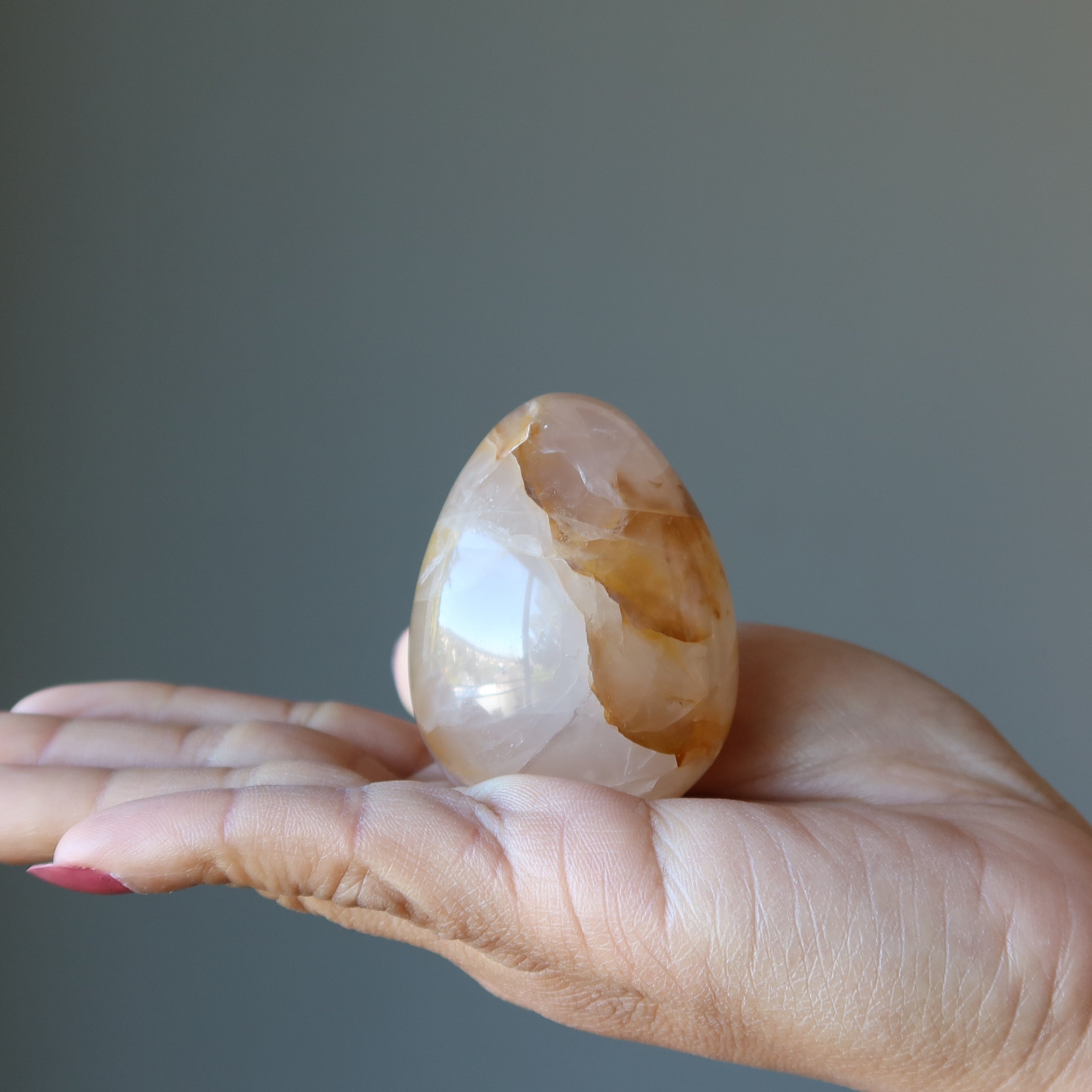 Golden Healer Quartz Egg Everyday is Sunny Positive Energy
