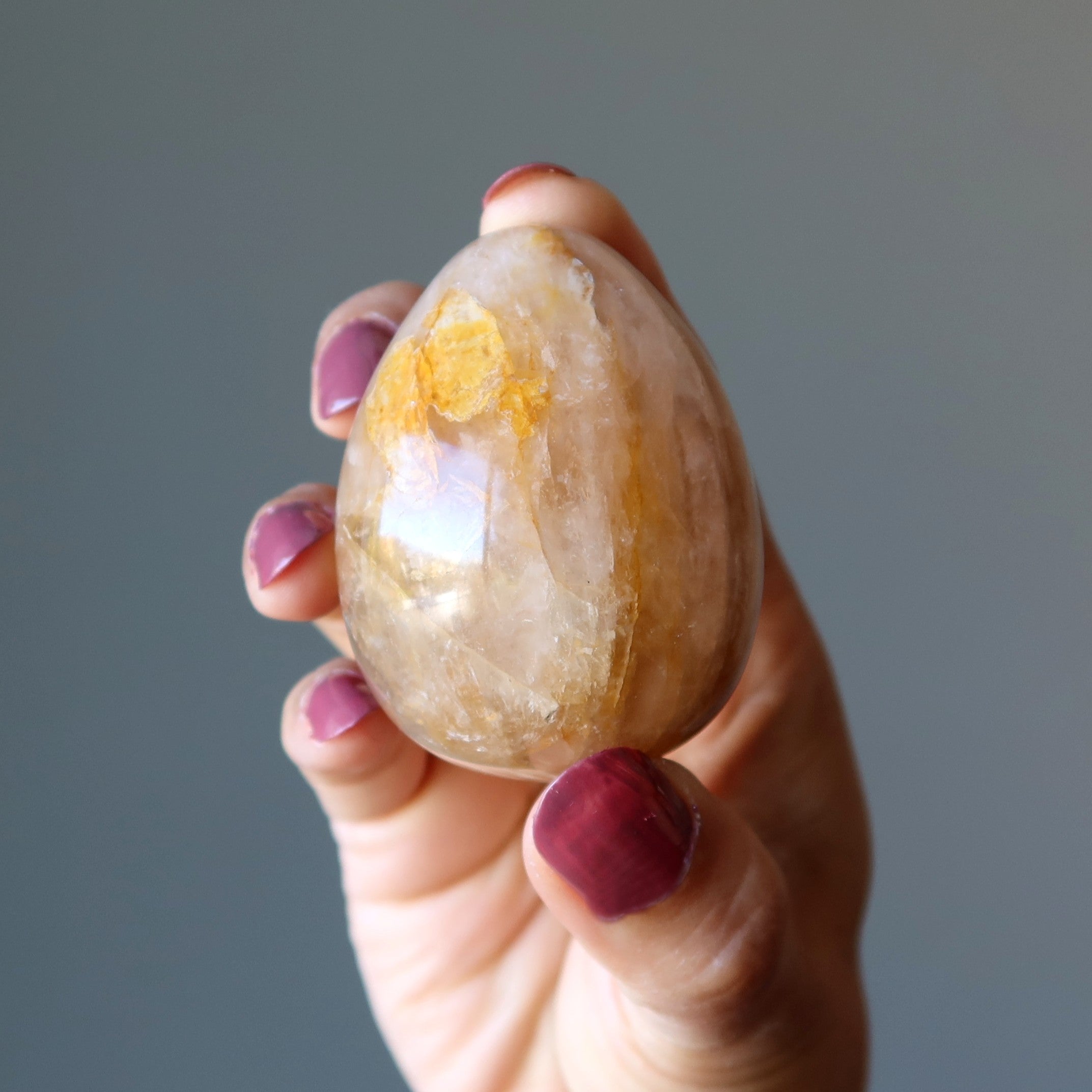 Golden Healer Quartz Egg Everyday is Sunny Positive Energy