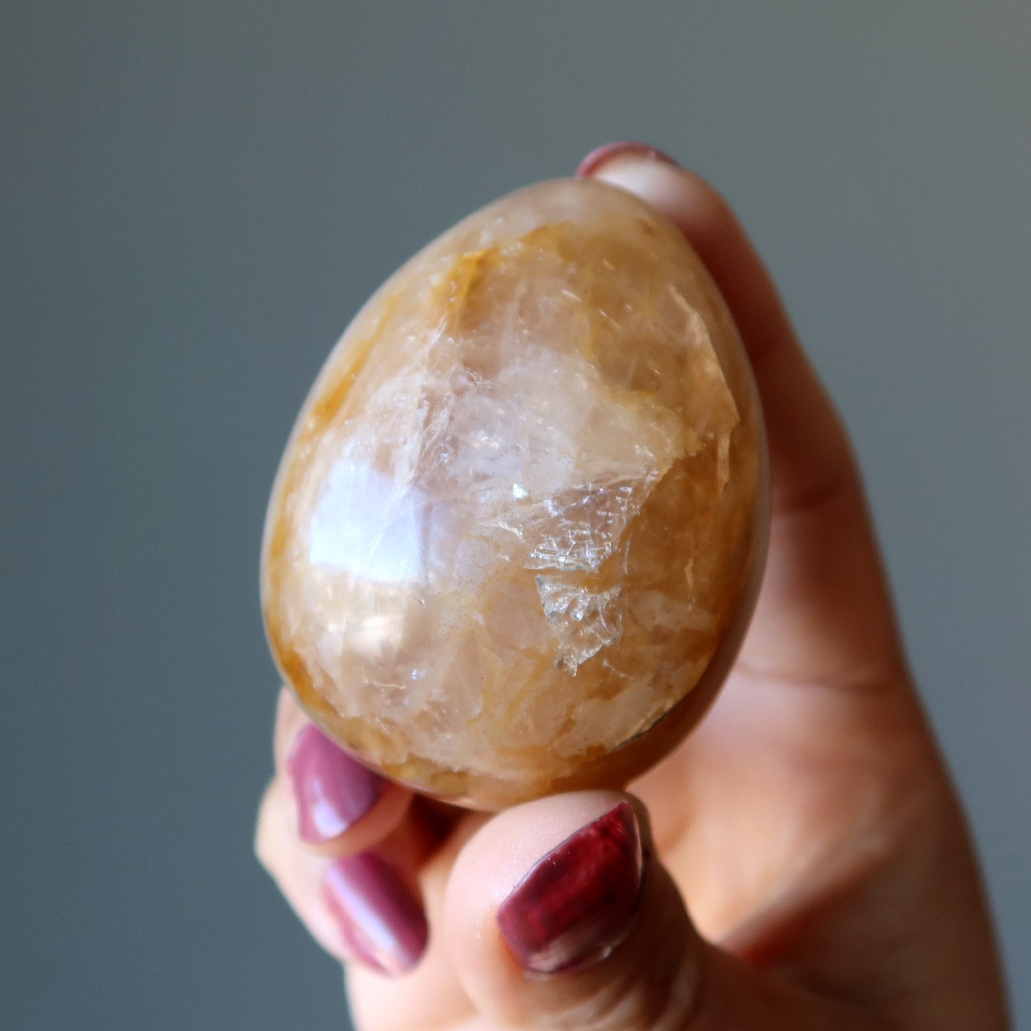 Golden Healer Quartz Egg Everyday is Sunny Positive Energy