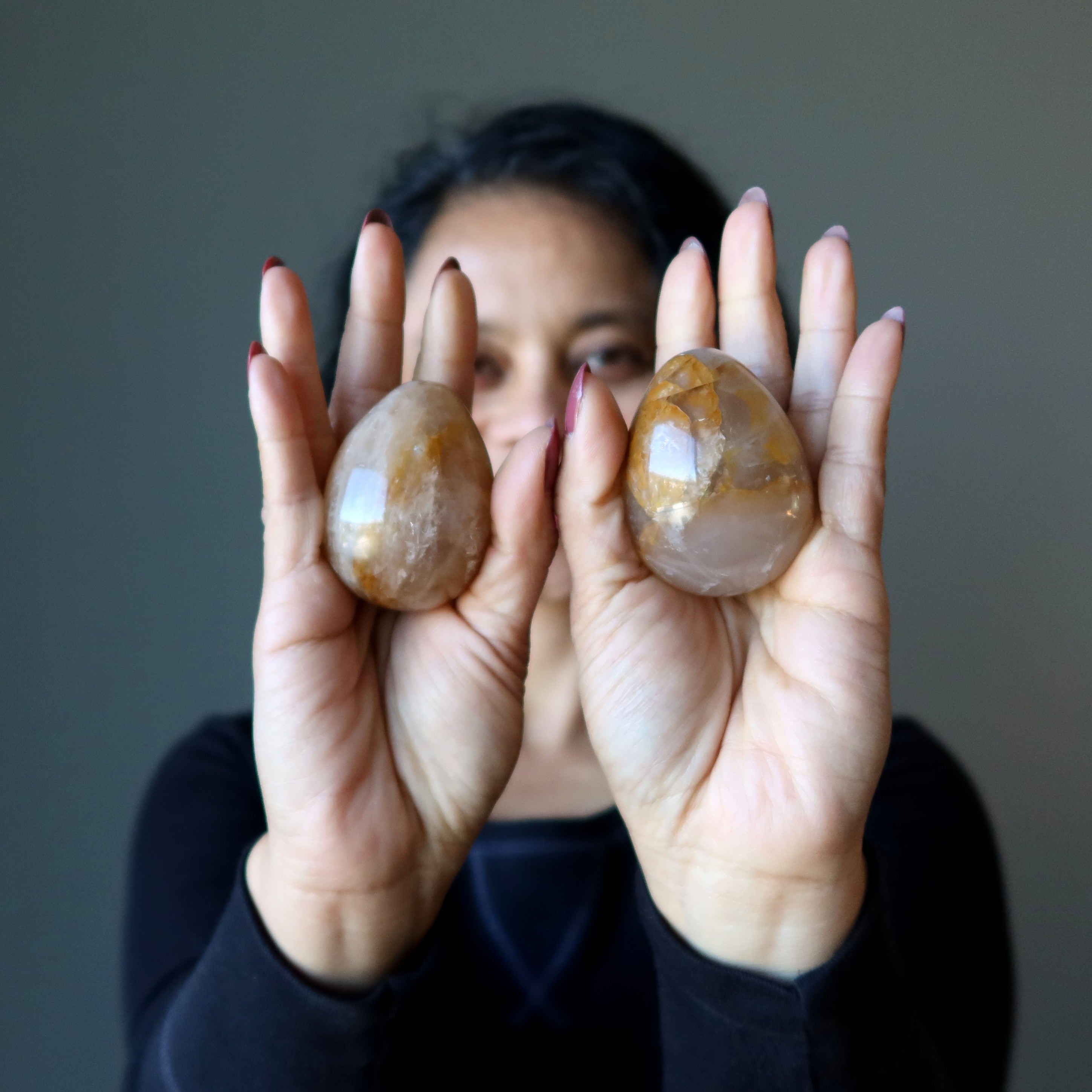 Golden Healer Quartz Egg Everyday is Sunny Positive Energy