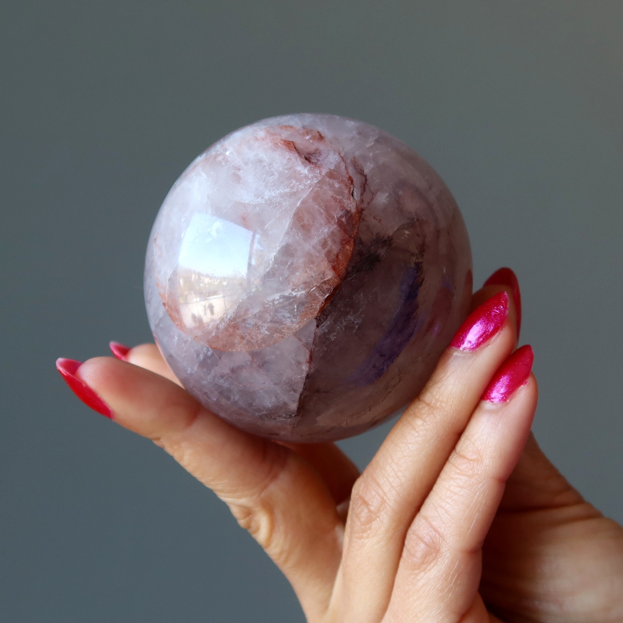 Amethystkugel Lavendel-Hämatoid-Quarzkristallkugel